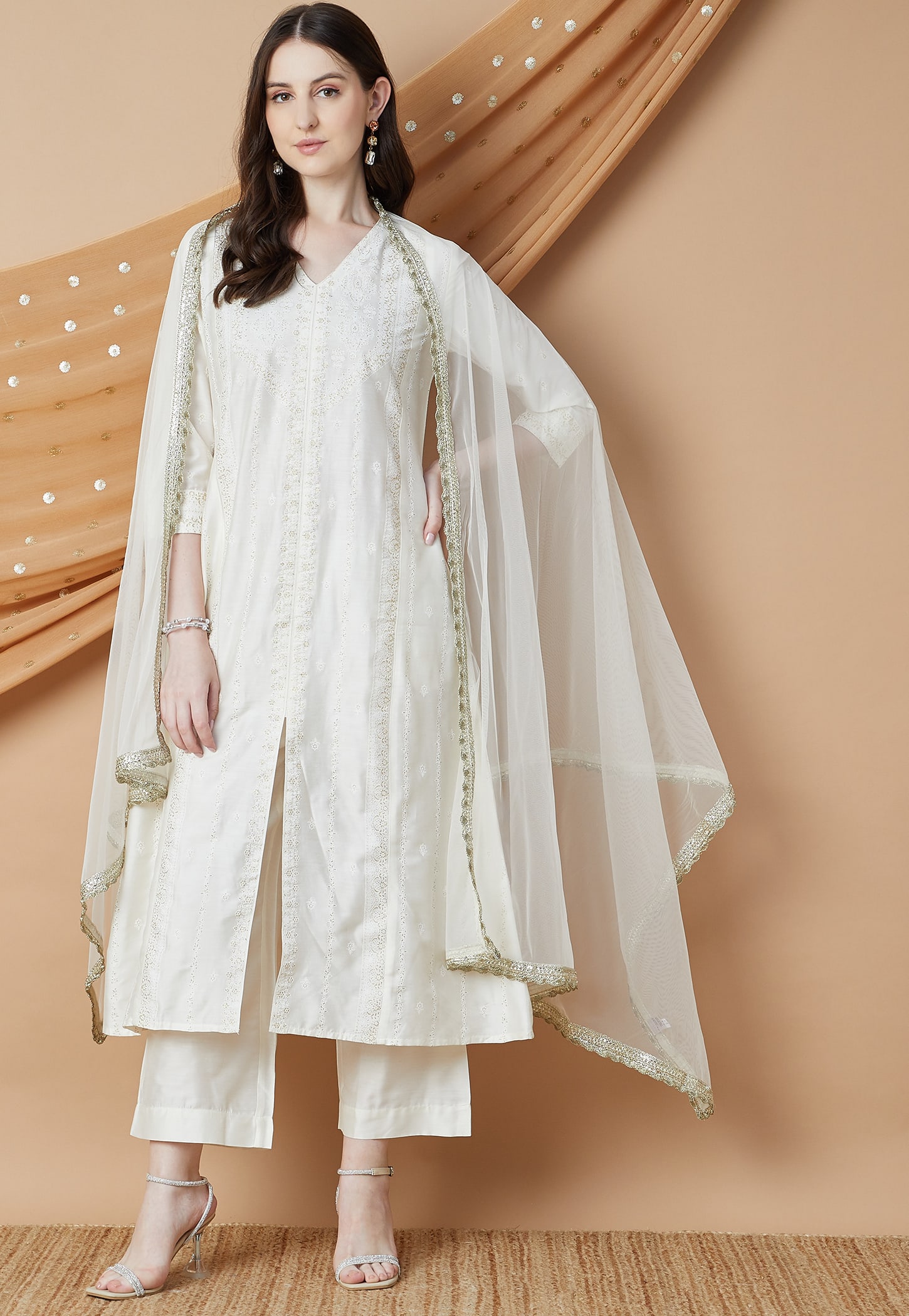 MELANGE Embroidered A-line Kurta Set-picture-50