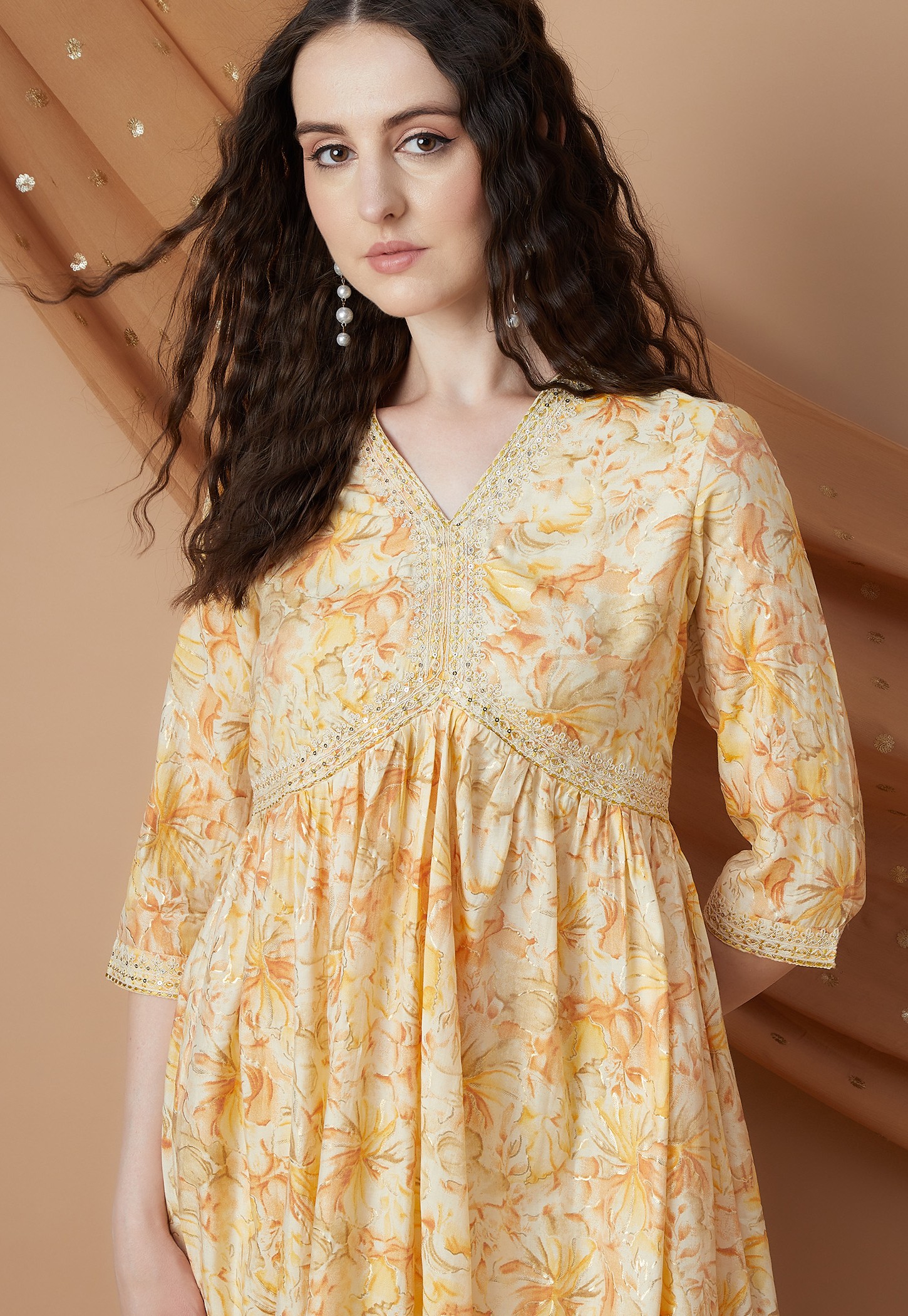 MELANGE Floral Print Kurta-picture-15