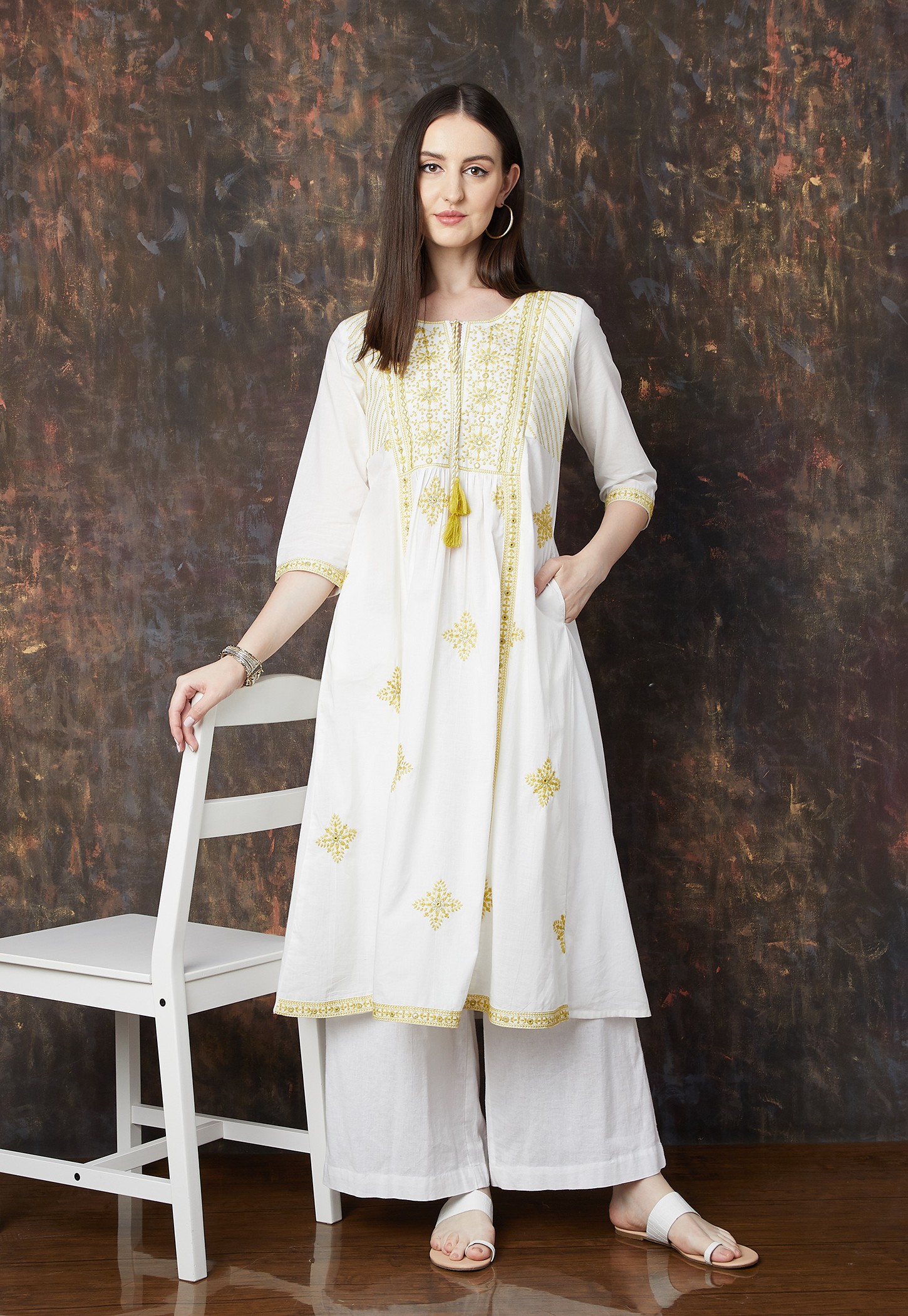 MELANGE Embroidered A-line Kurta-picture-24
