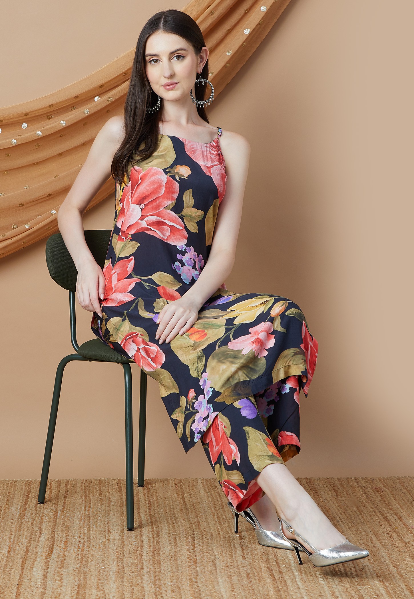 MELANGE Floral Print Straight Kurta Set-picture-25