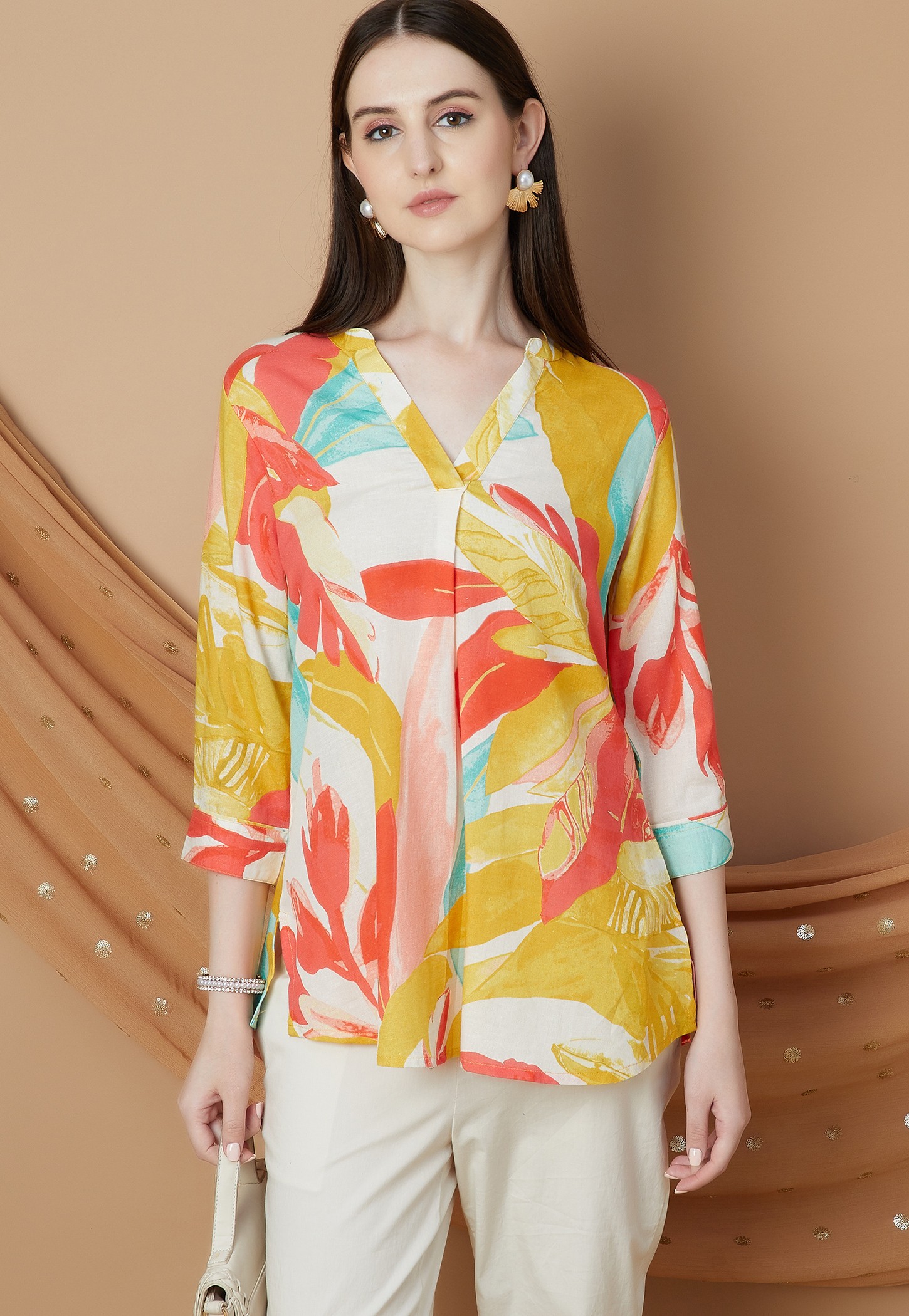 MELANGE Tropical Print Tunic-image-44