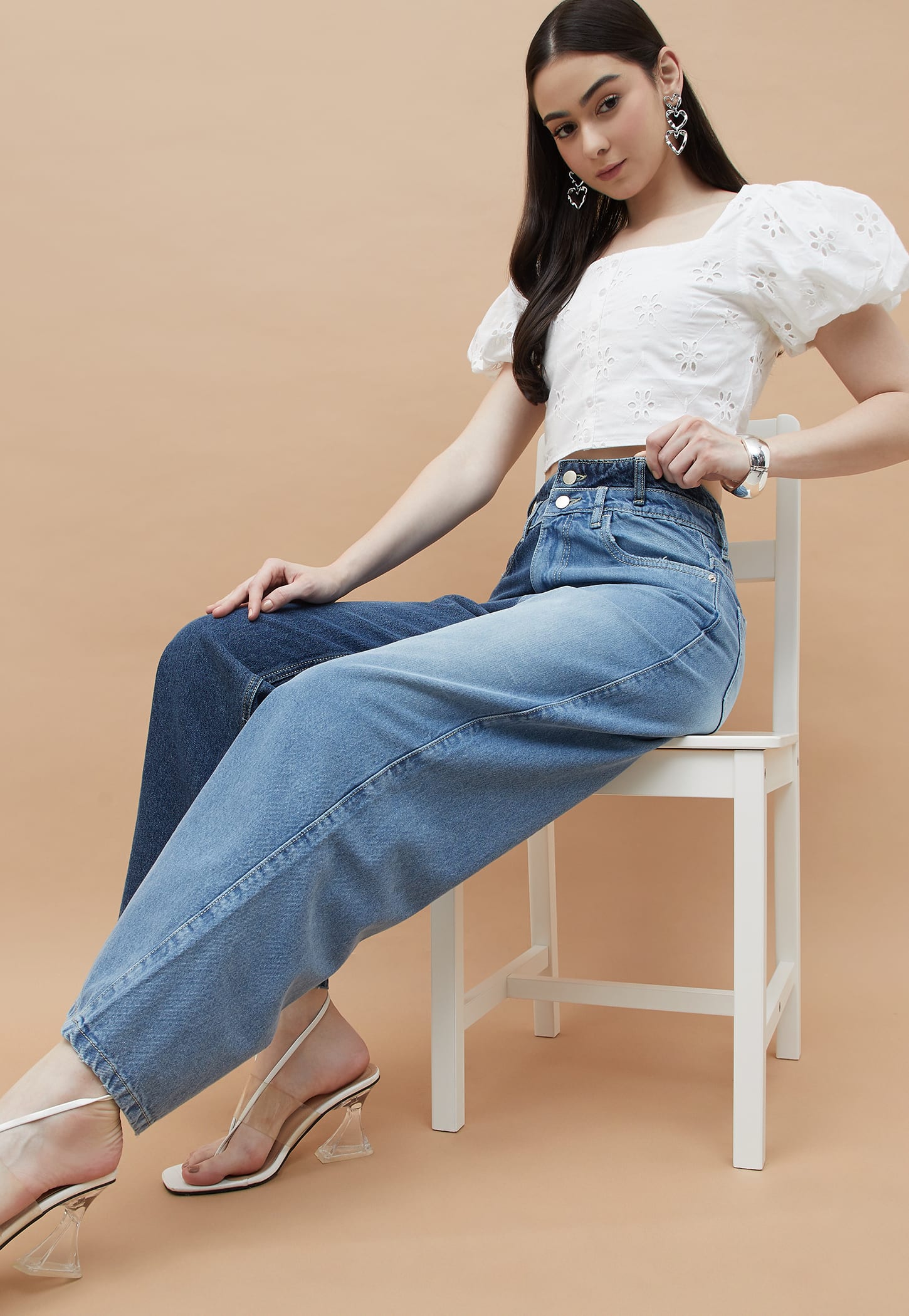 GINGER Dual Toned Flared Jeans-picture-43