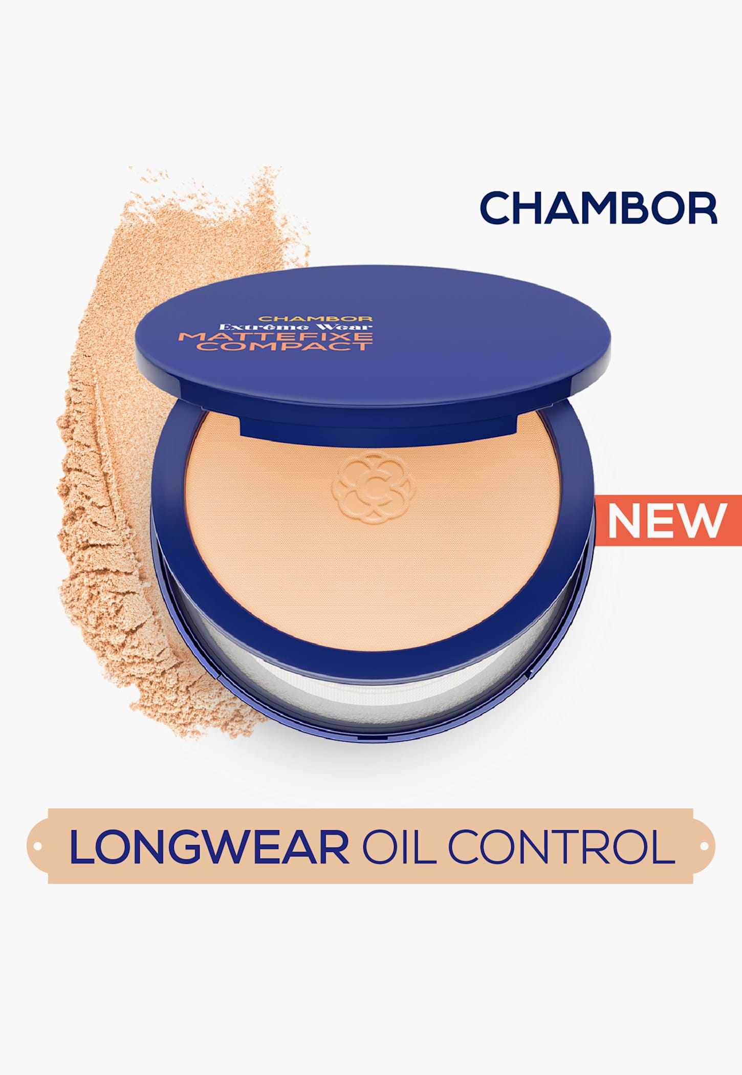 CHAMBOR Extreme Wear Mattefixe Compact Powder - 202 Neutral Light - 9g-image-25