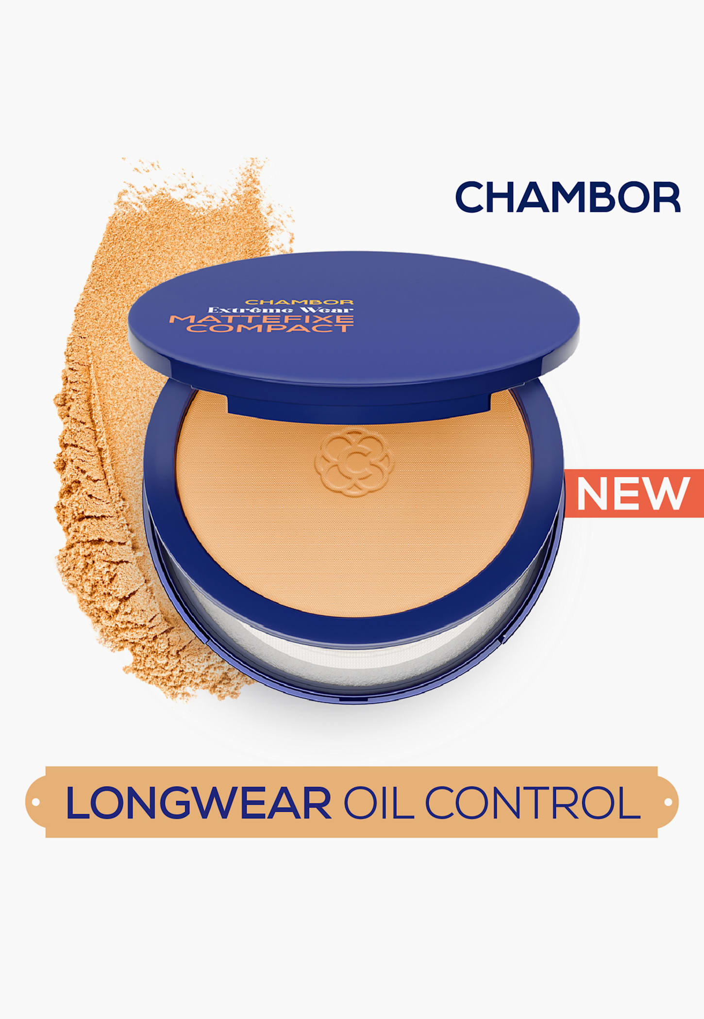 CHAMBOR Extreme Wear Mattefixe Compact Powder - 205 Warm Medium - 9g-picture-41