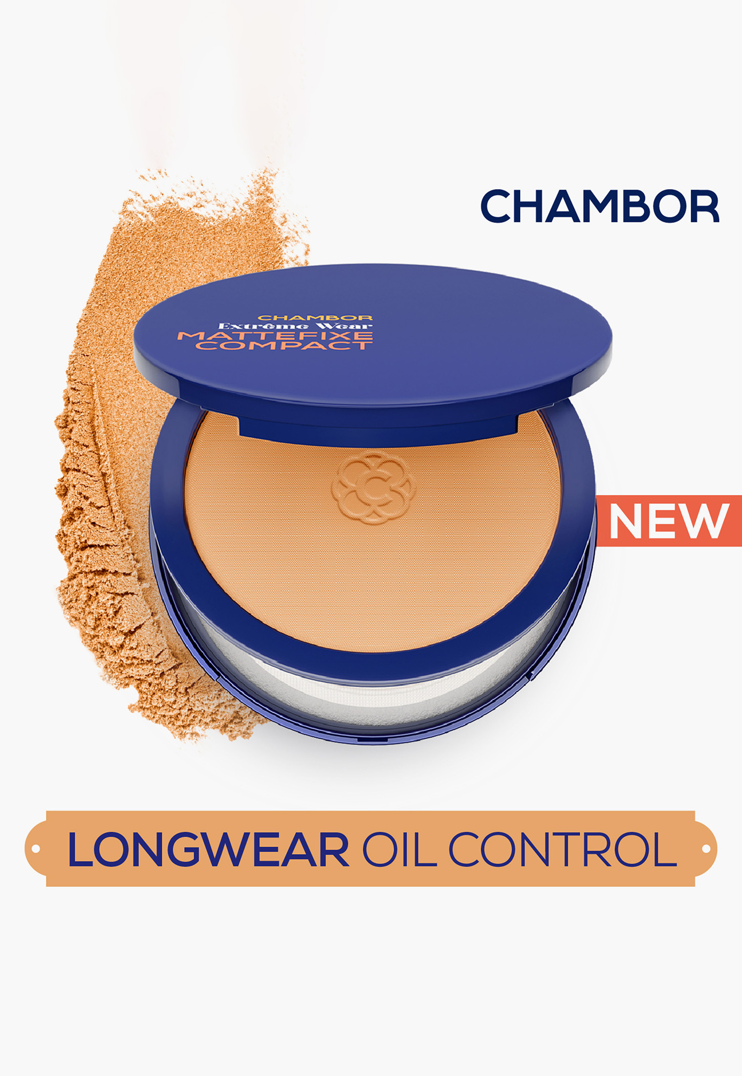 CHAMBOR Extreme Wear Mattefixe Compact Powder - 206 Warm Tan - 9g-picture-30