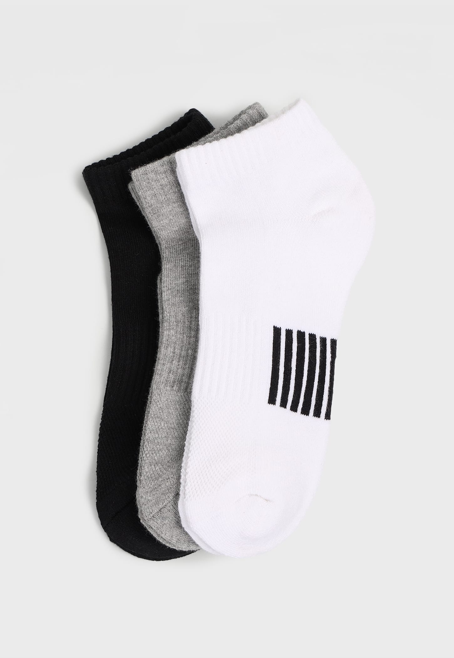 GINGER Striped Ankle-Length Socks - Pack of 3-picture-30