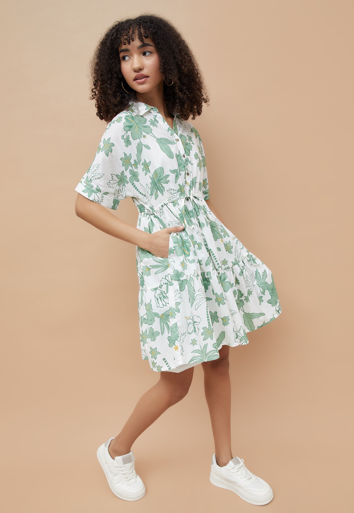 COLOUR ME Floral Print A-line Dress with Slip-picture-55