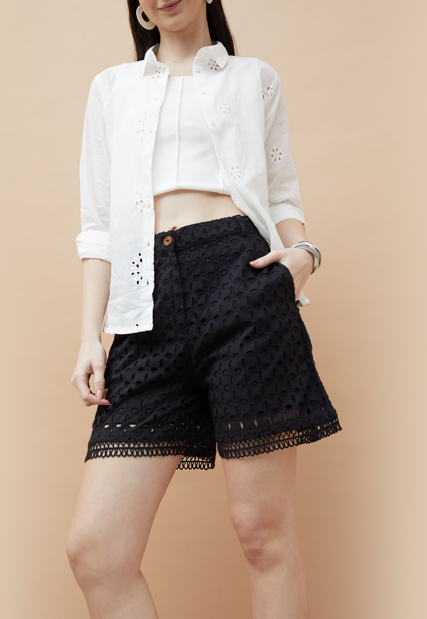 COLOUR ME Schiffli Detail Shorts-picture-27