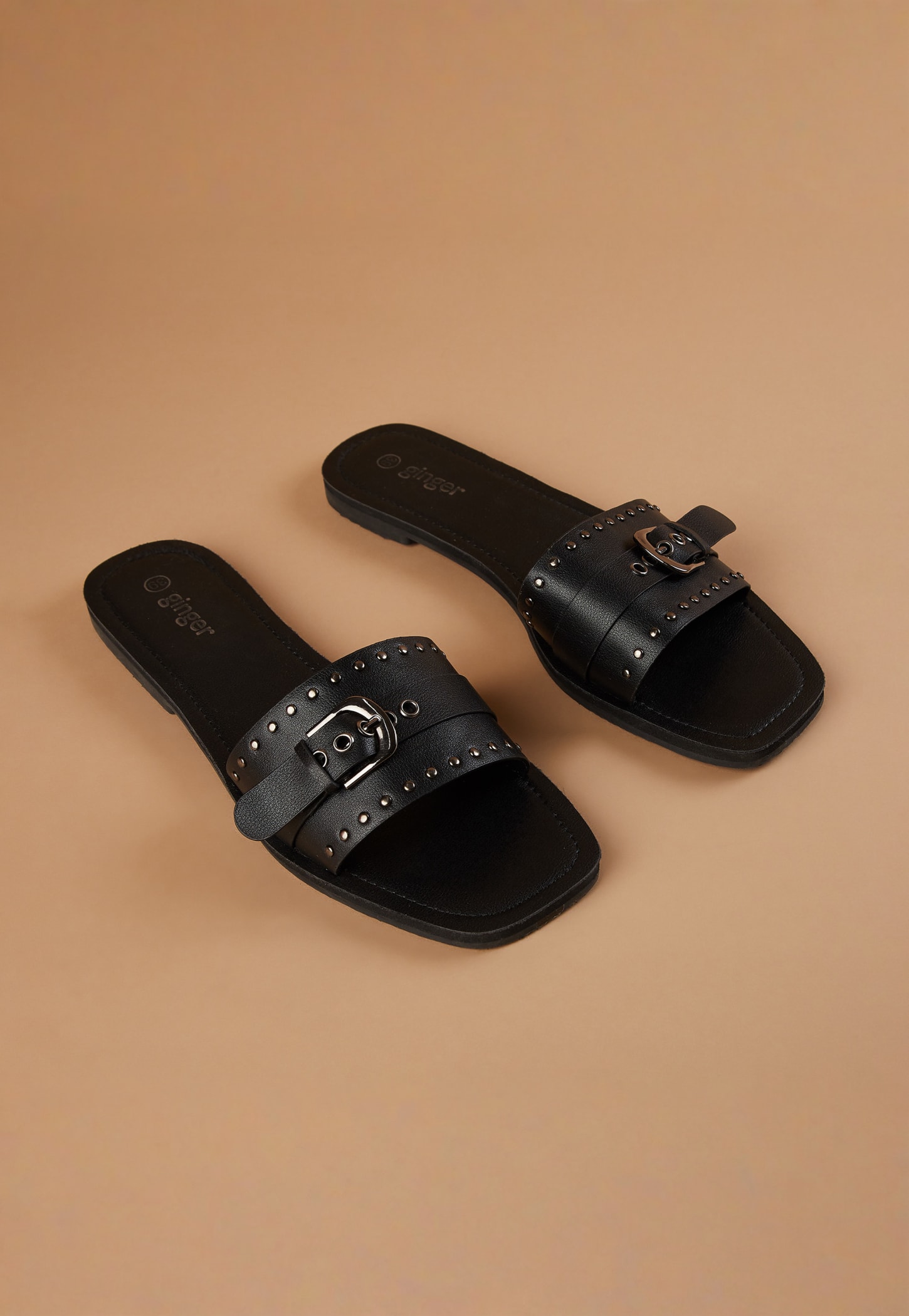 GINGER Studded Flats with Buckle Detail-picture-42