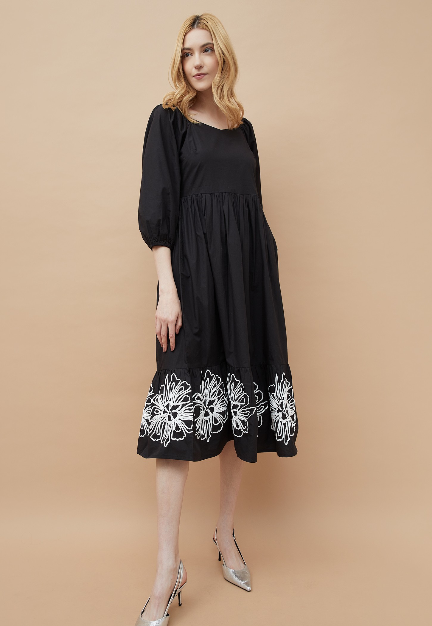 COLOUR ME Embroidered Fit and Flare Dress-picture-20