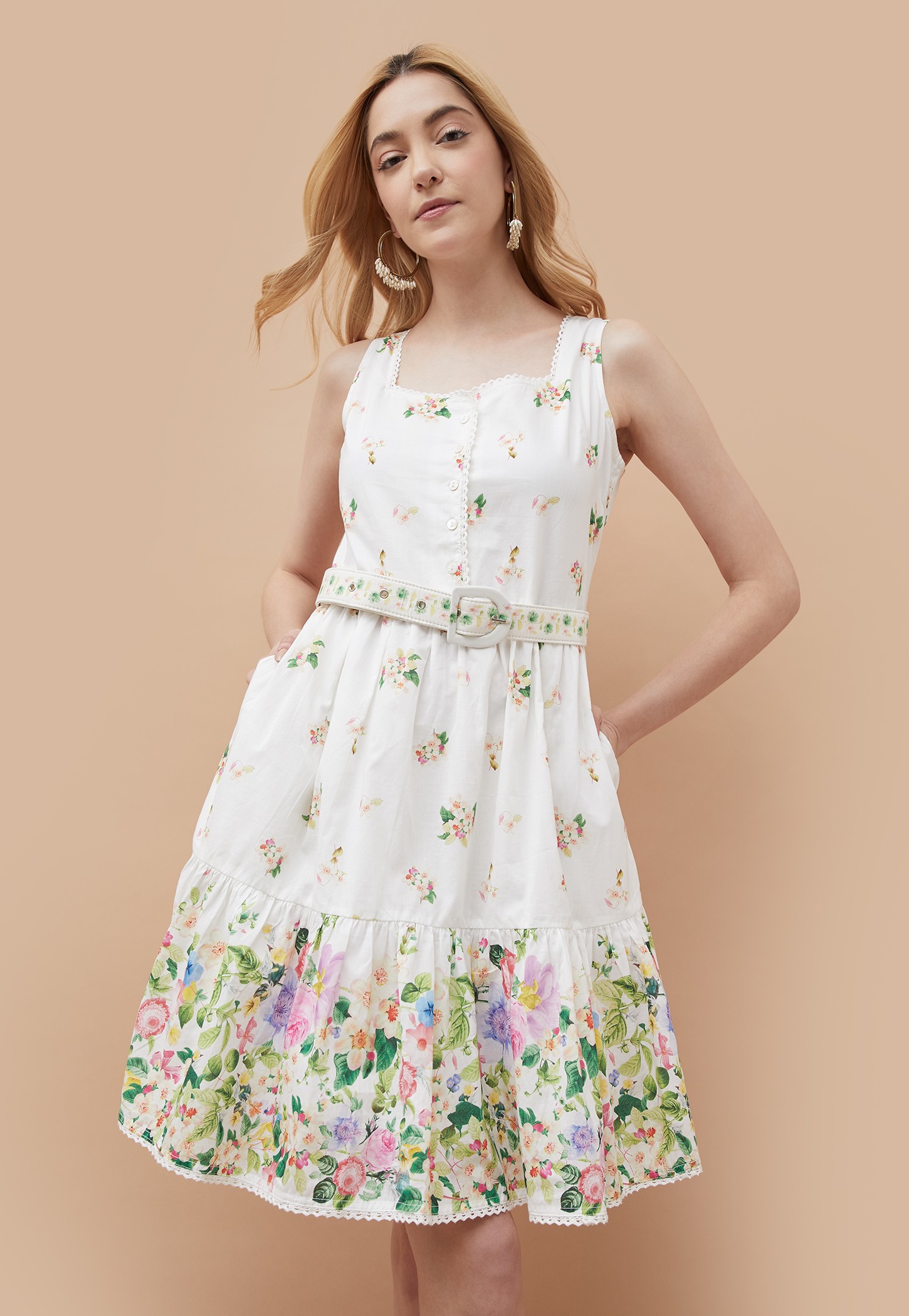 COLOUR ME Floral Print A-Line Dress-picture-31