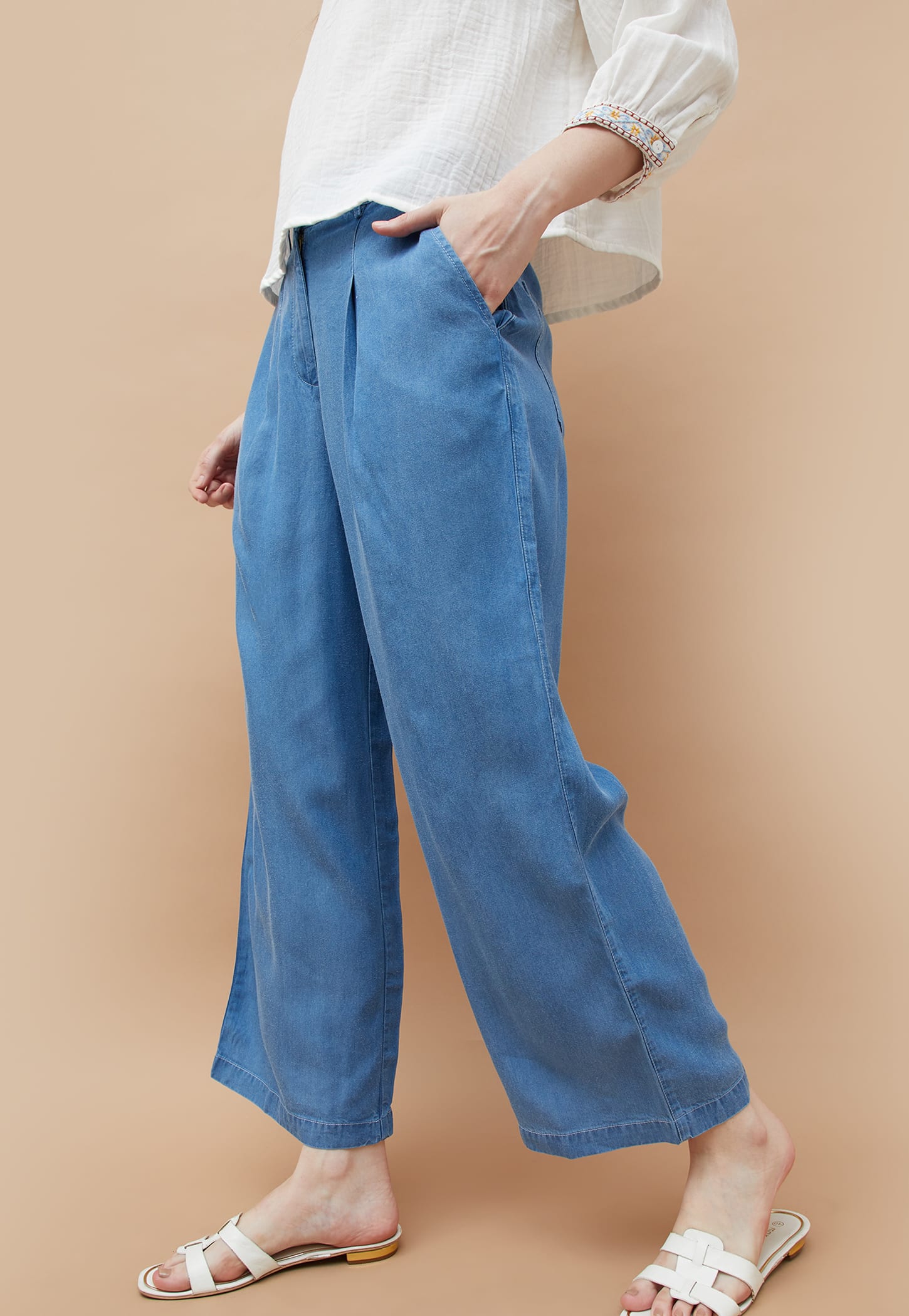 COLOUR ME Solid Ankle Length Trousers-picture-54