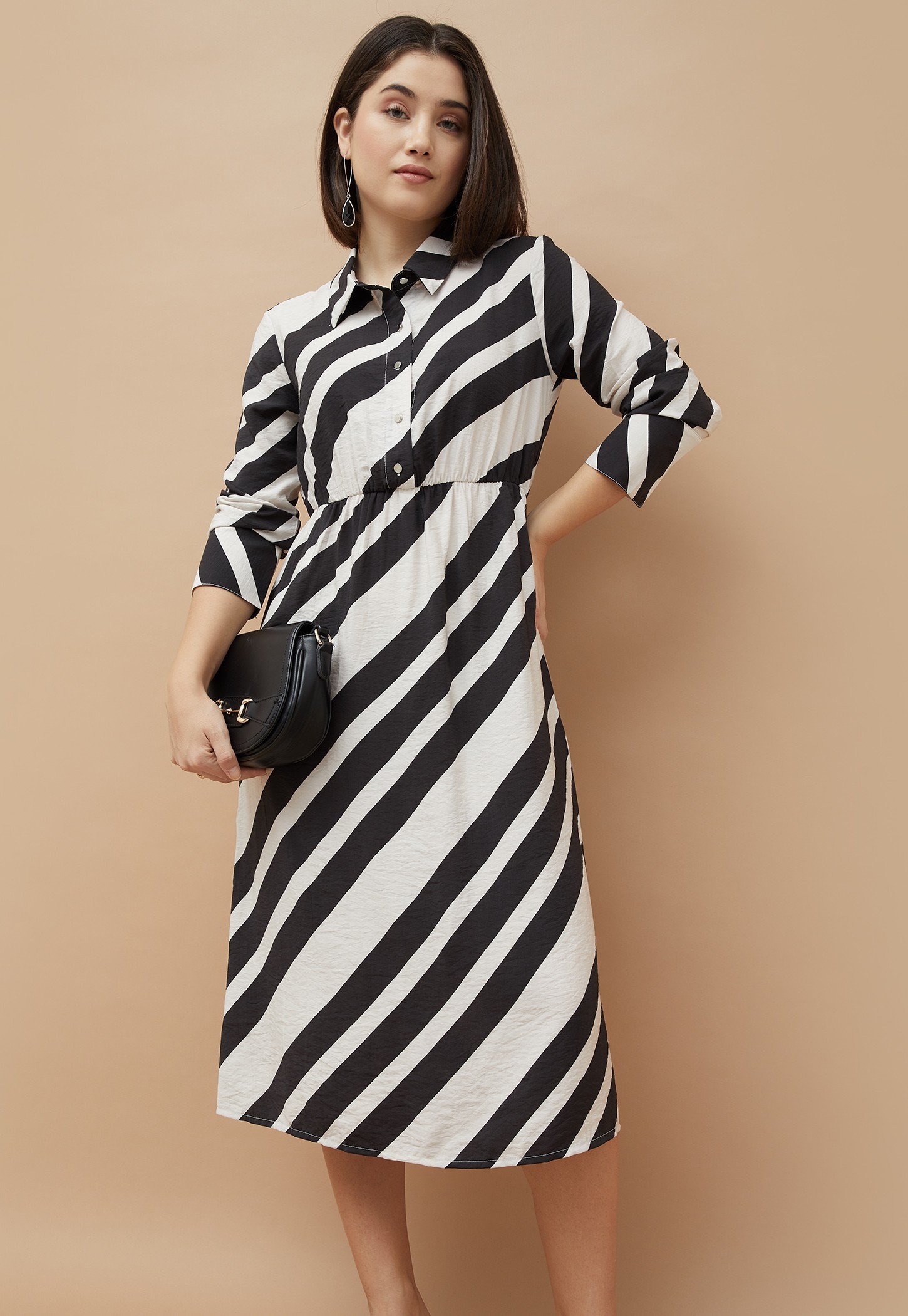 CODE Striped Shirt Dress-picture-11
