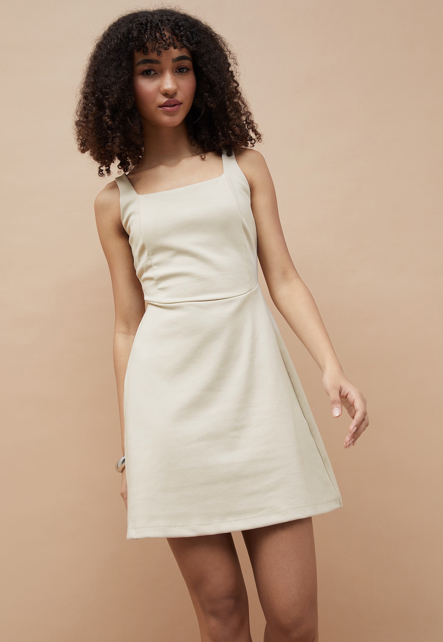 GINGER Solid A-Line Dress-picture-44