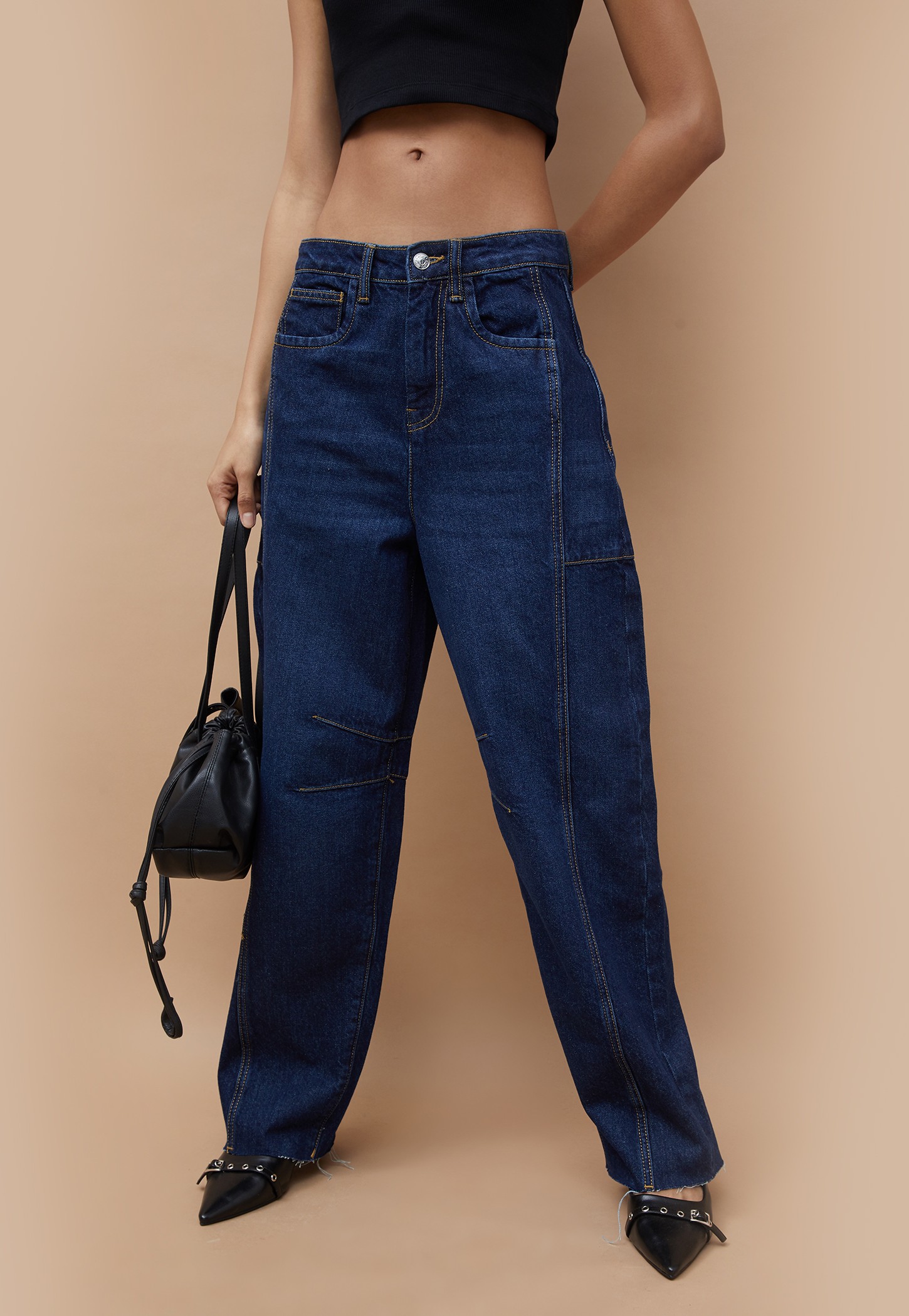 GINGER Dark Wash Baggy Fit Jeans-picture-14