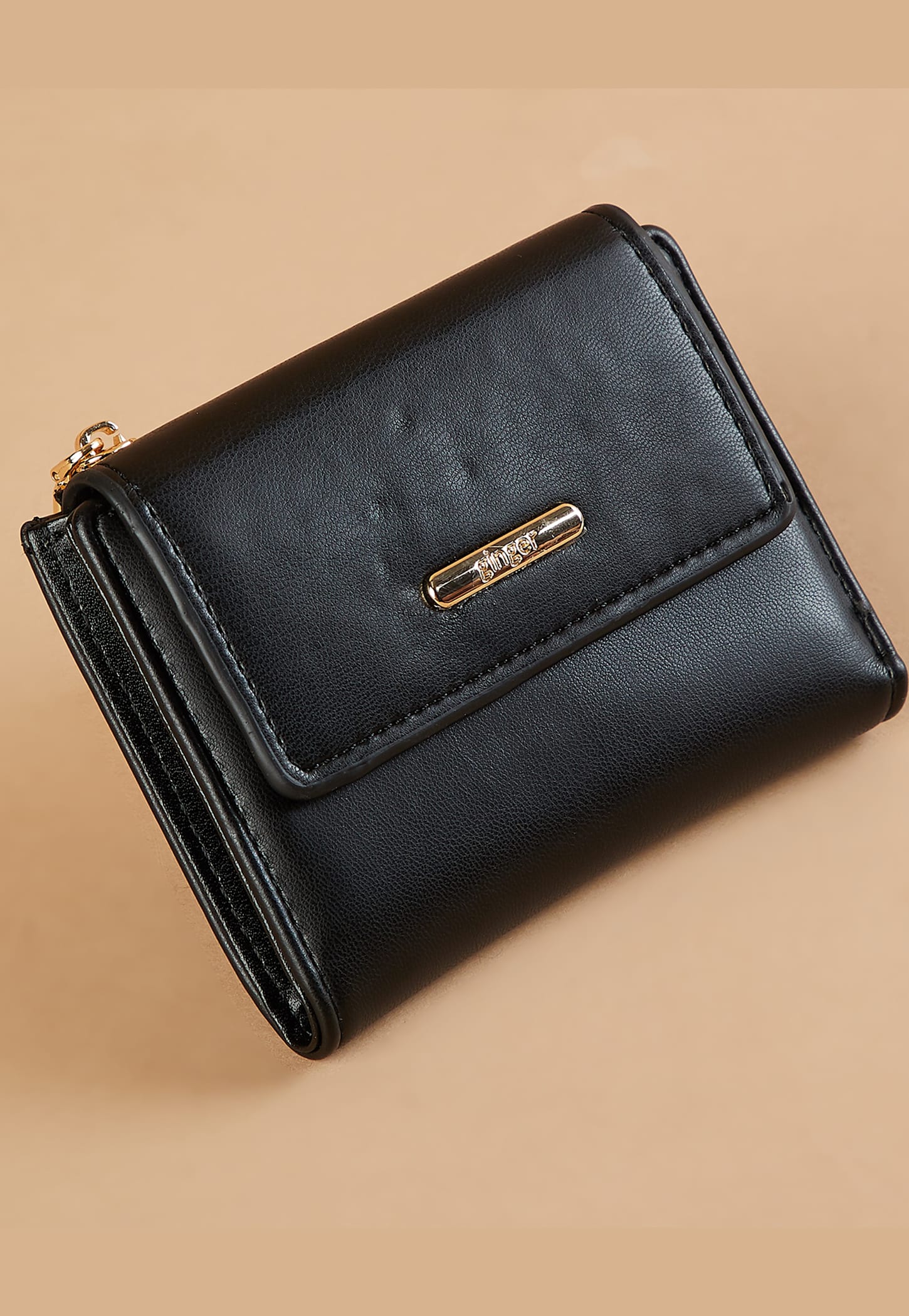 GINGER Solid Three-Fold Wallet-image-2
