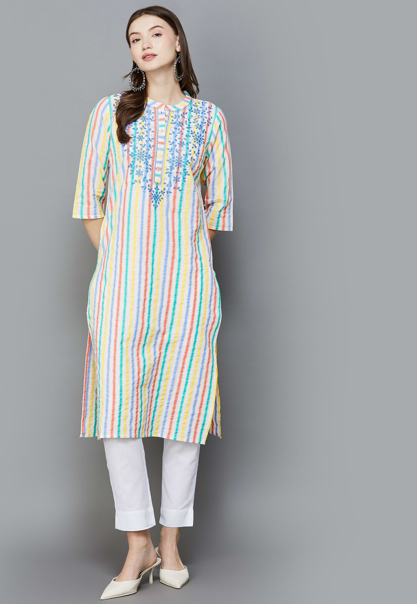AURELIA Striped Straight Kurta-picture-25