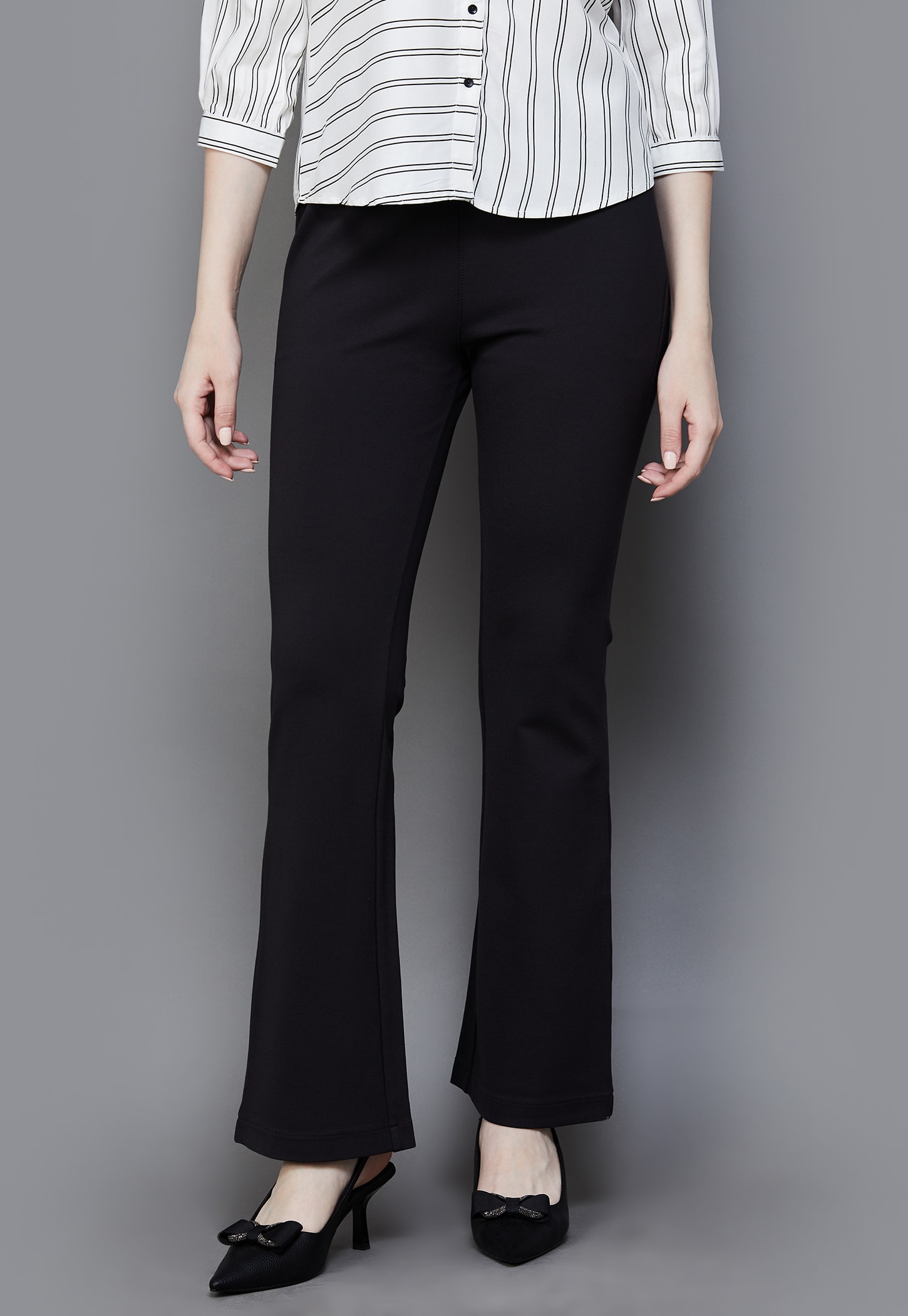 XPOSE Solid Flared Trousers-picture-28