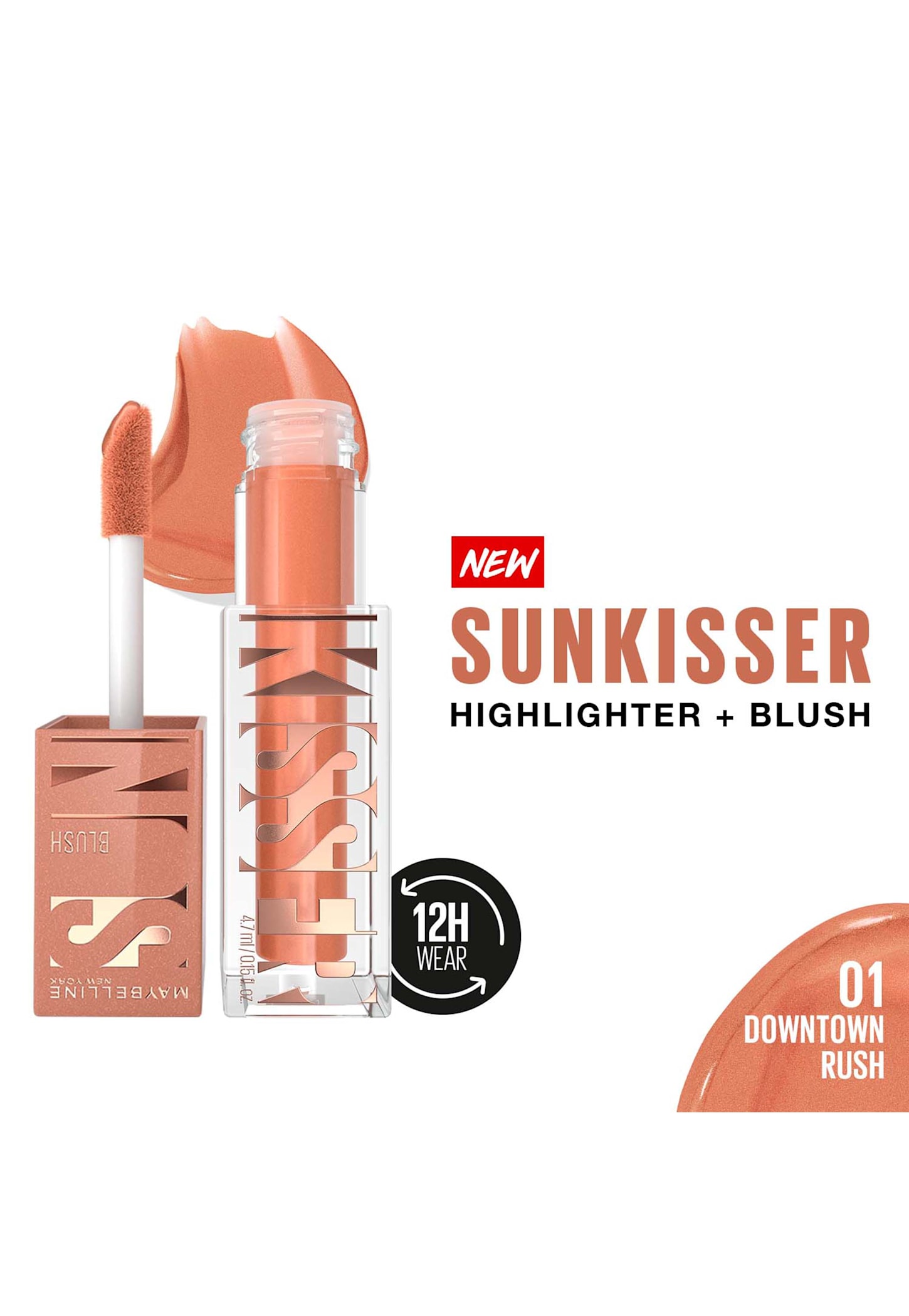 MAYBELLINE NEW York Sunkisser Highlighter + Blush - Downtown Rush - 4.7g-picture-45