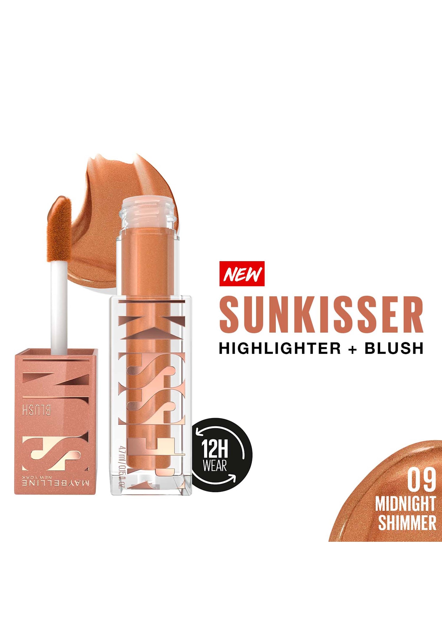 MAYBELLINE NEW YORK Sunkisser Highlighter + Blush - Midnight Shimmer - 4.7g-image-3