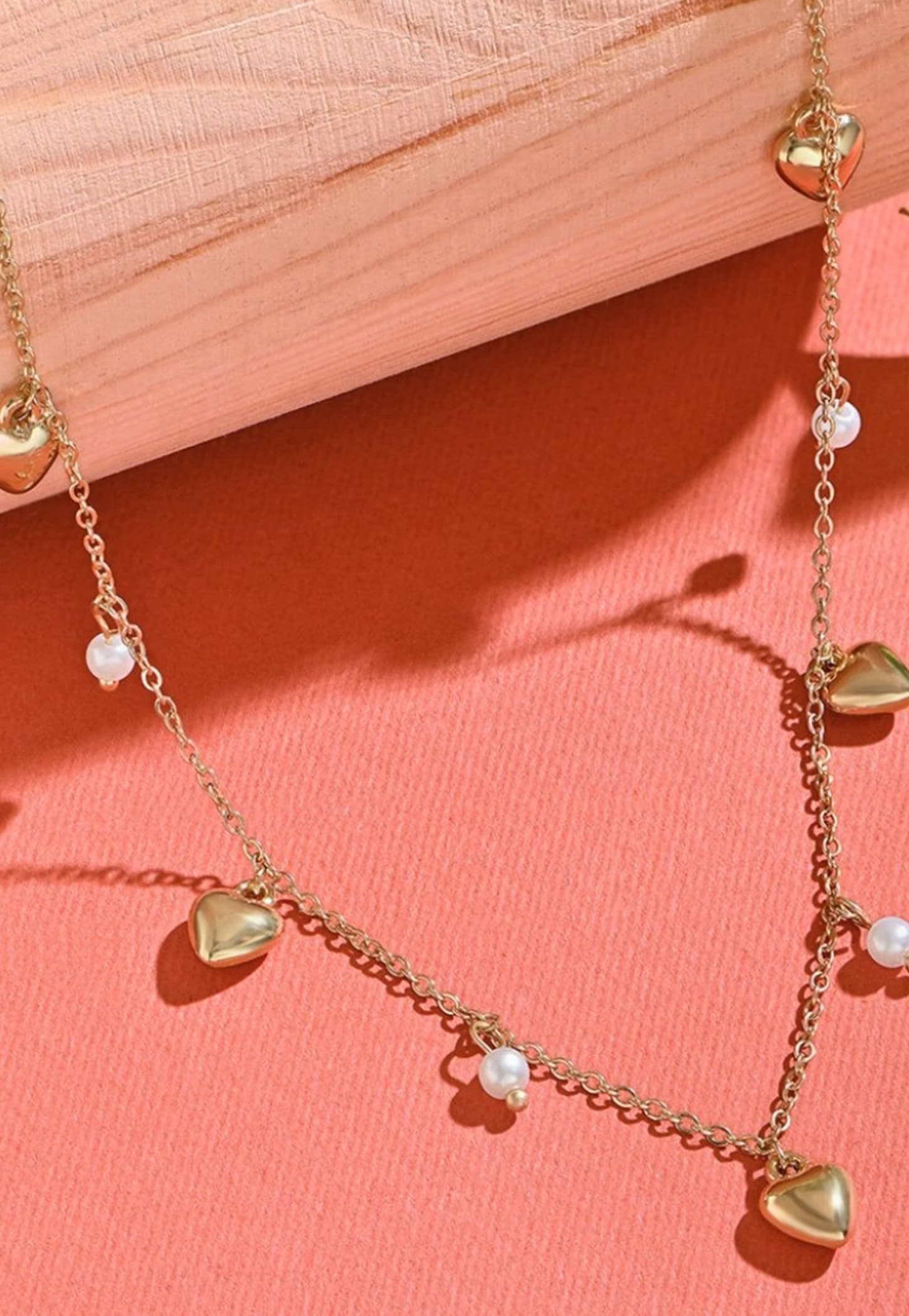 TONIQ Heart and Pearl Charm Necklace-picture-17