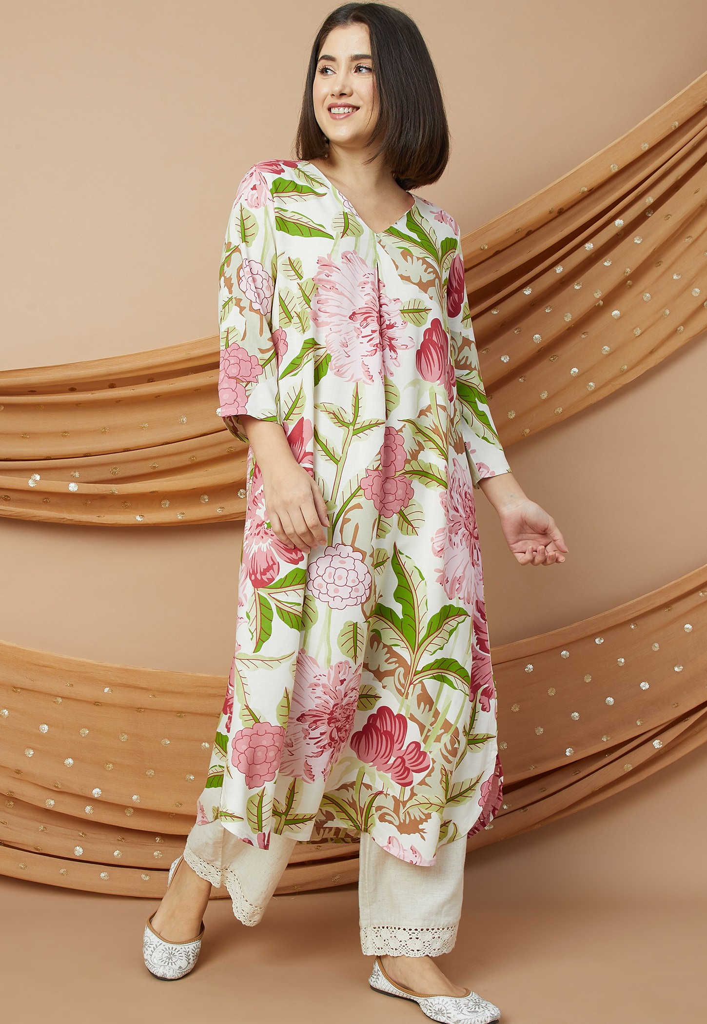 MELANGE Floral Print Straight Kurta-picture-14