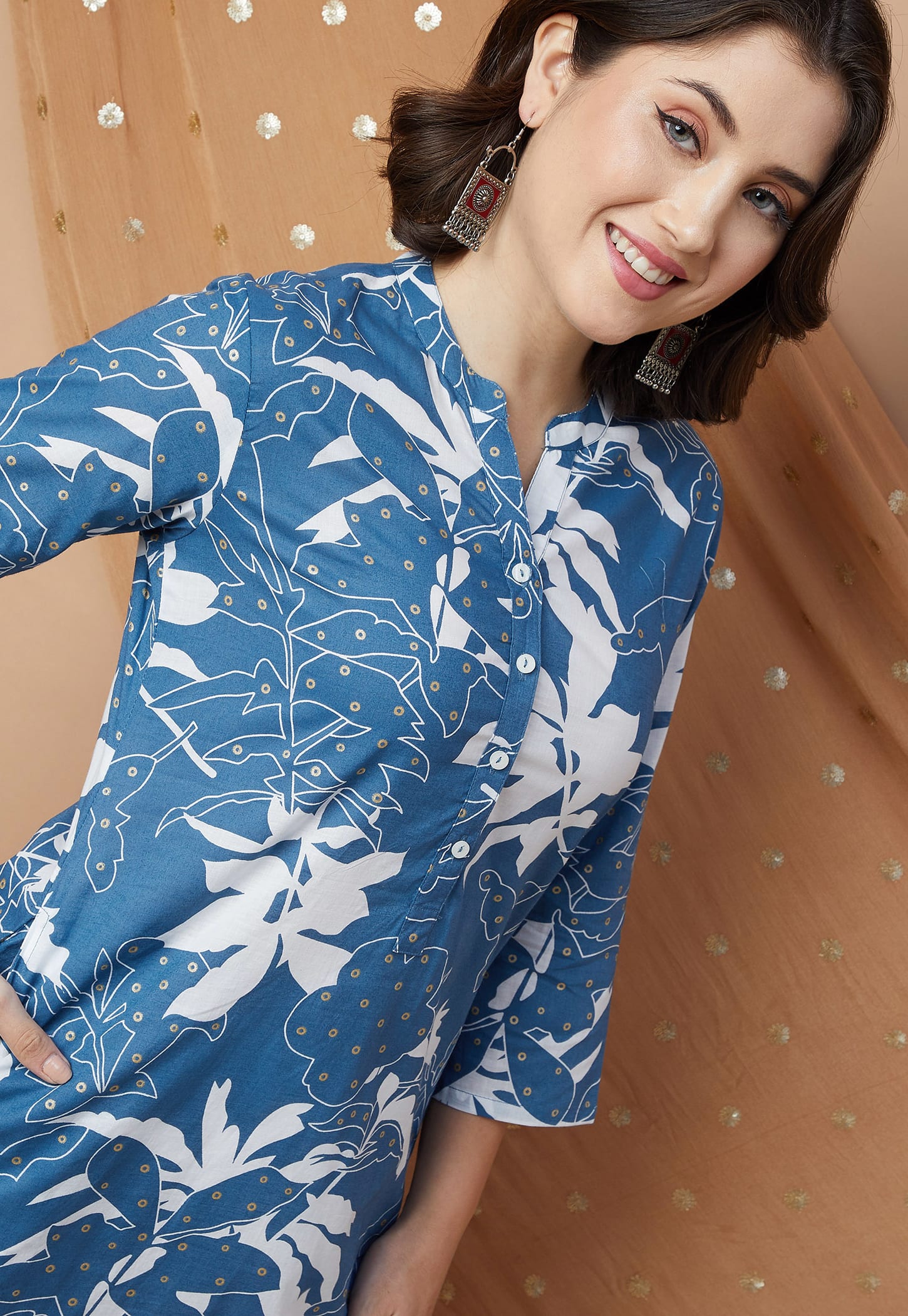 MELANGE Printed Straight Kurta-image-7