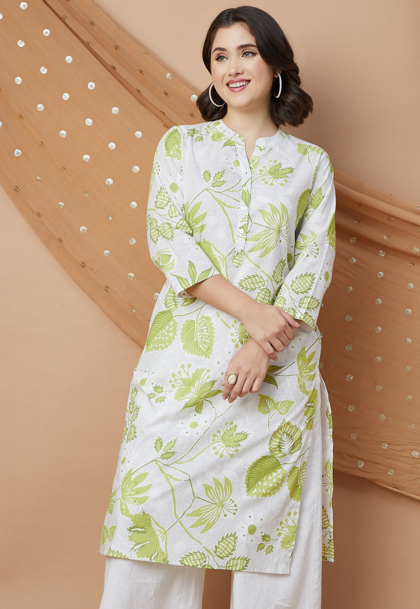 MELANGE Floral Print Straight Kurta-picture-19