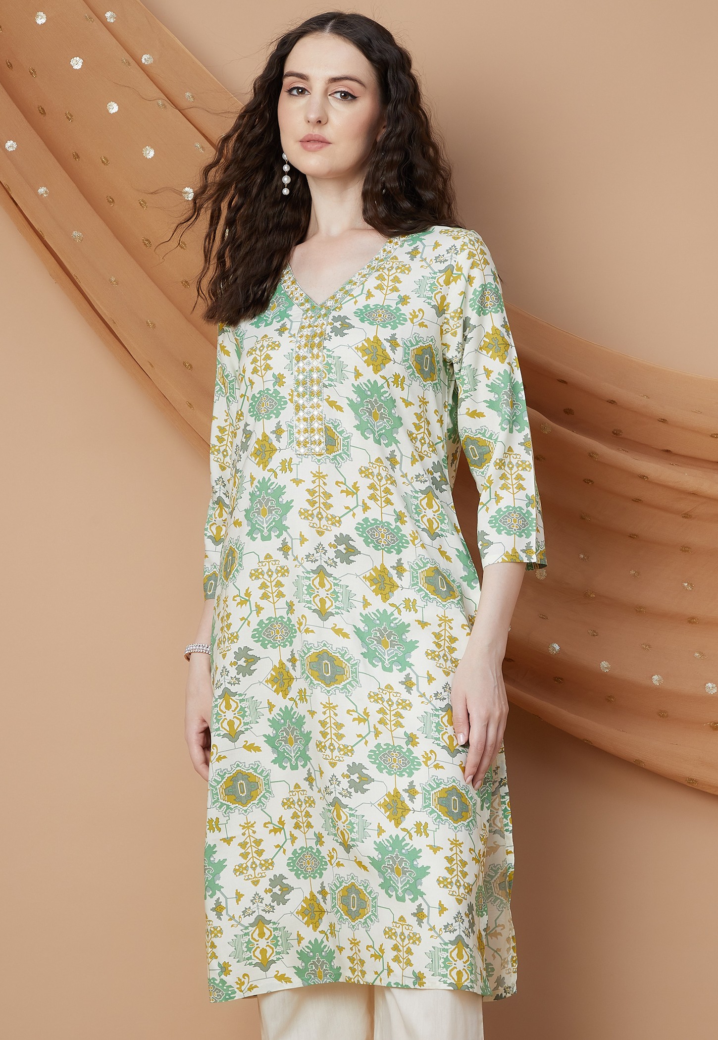 MELANGE Printed Straight Kurta-picture-10