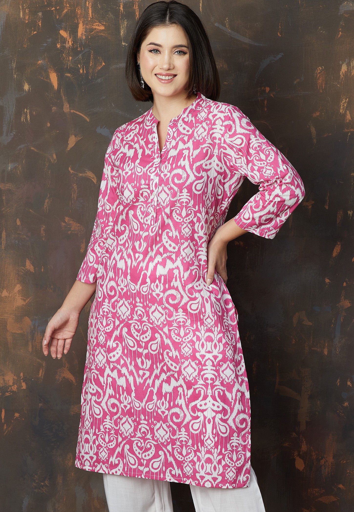 MELANGE Ikat Print Straight Kurta-picture-30