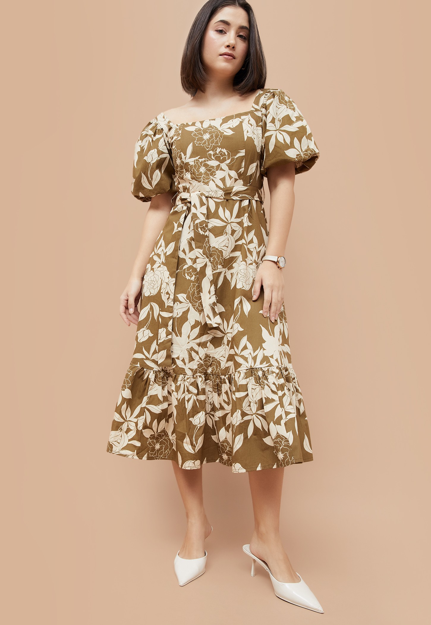 CODE Floral Print Midi Dress-image-17
