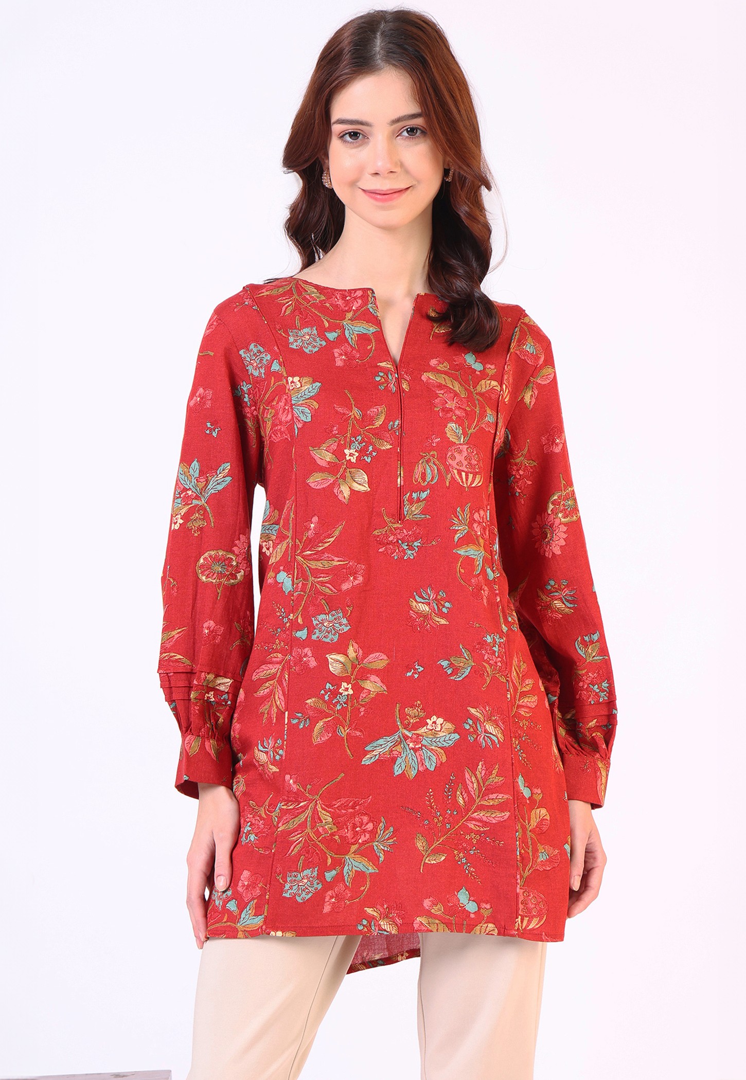 W Floral Printed A-line Tunic-picture-11
