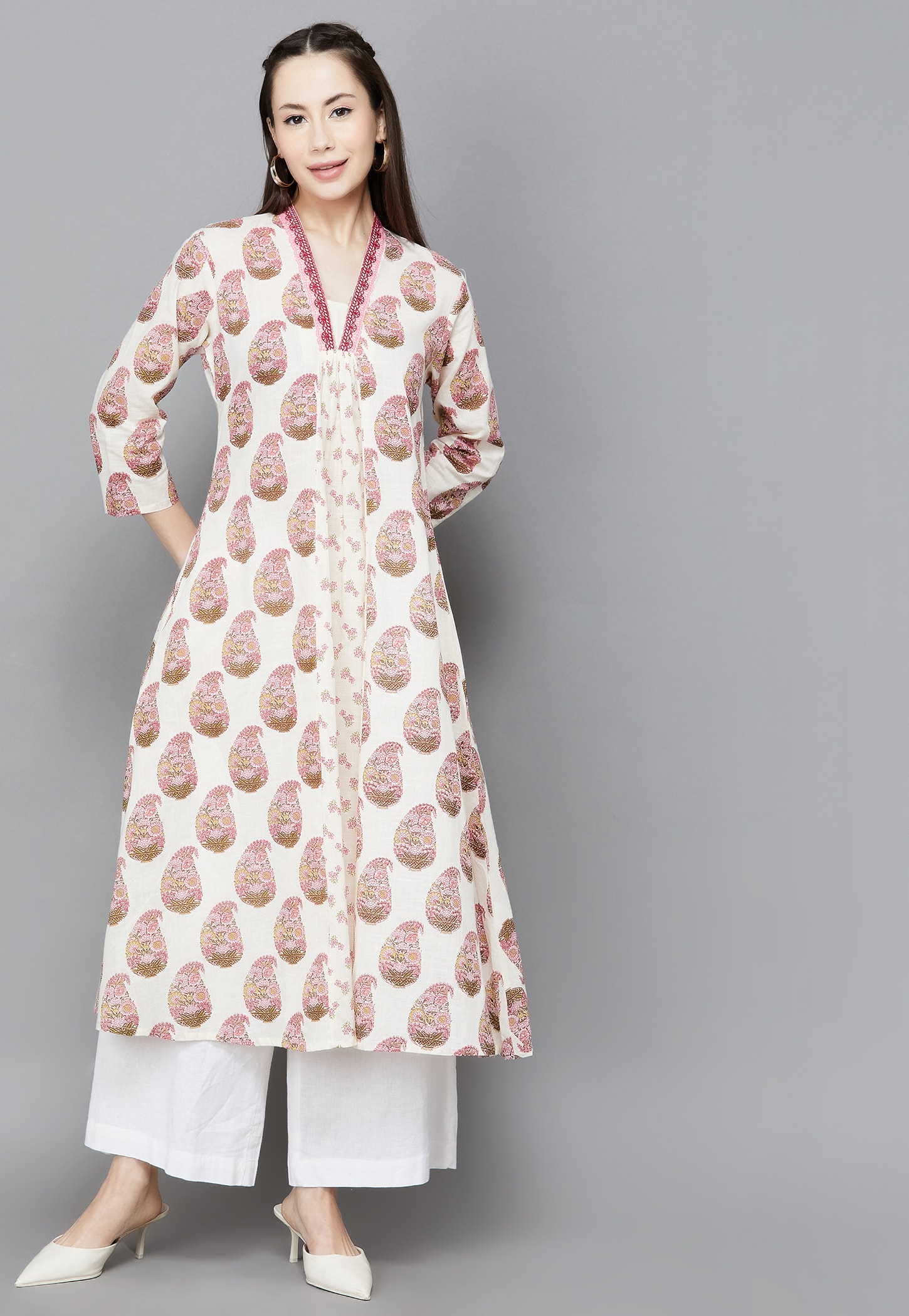 SPAN Paisley Print A-line Kurta-picture-40