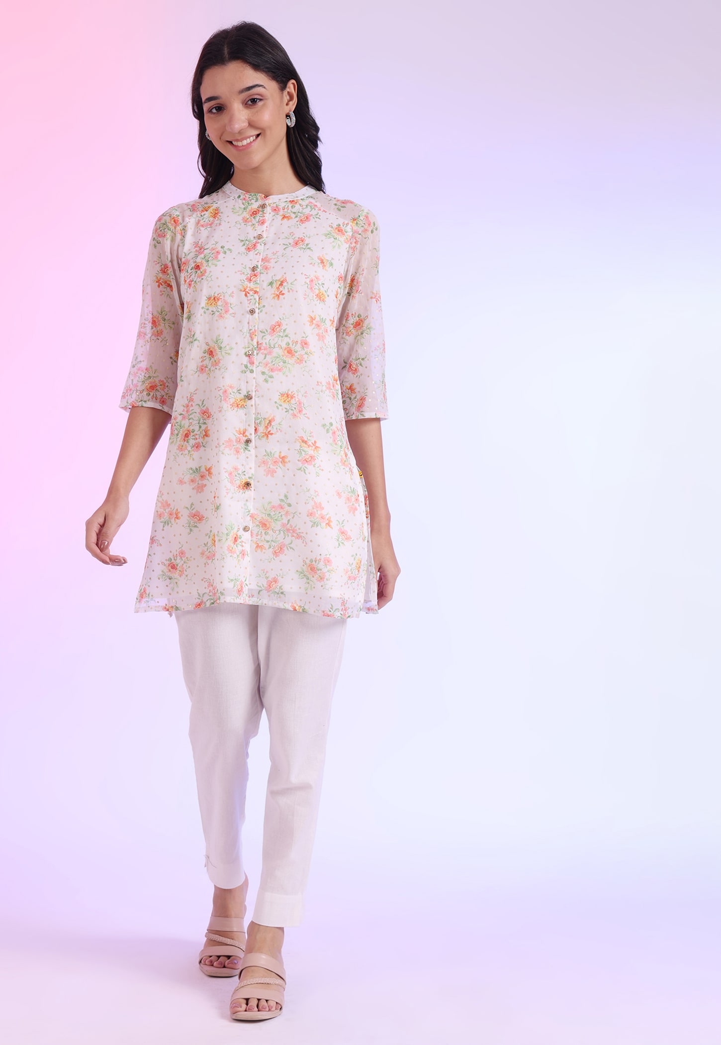AURELIA Floral Print Straight Kurti-picture-14