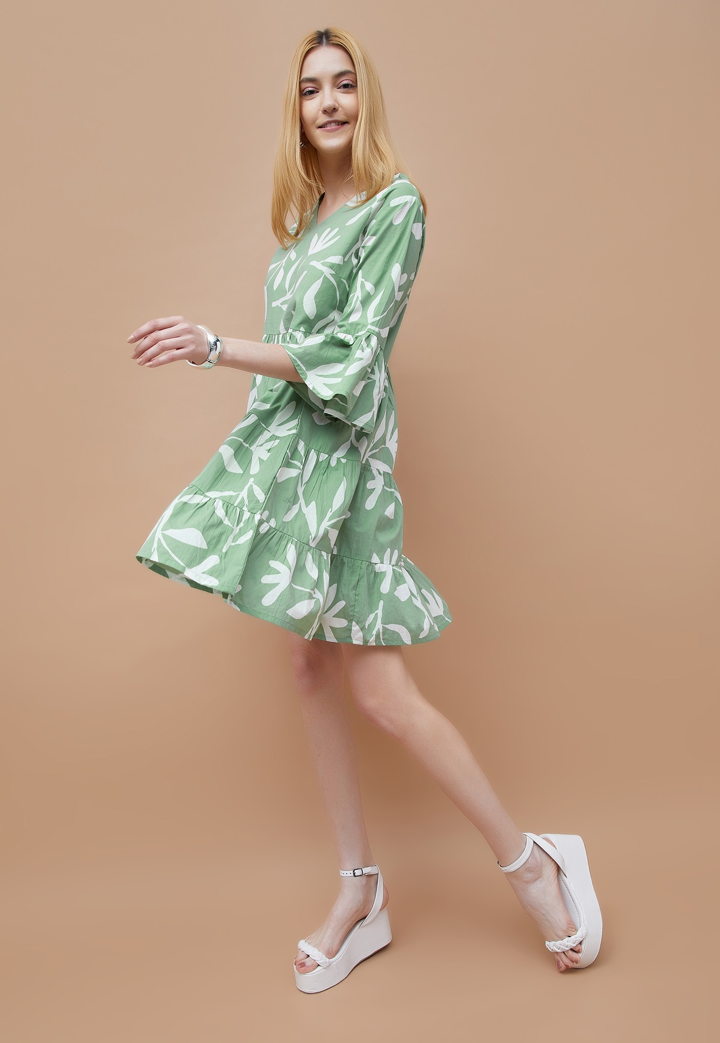 COLOUR ME Floral Printed Tiered Dress-picture-38