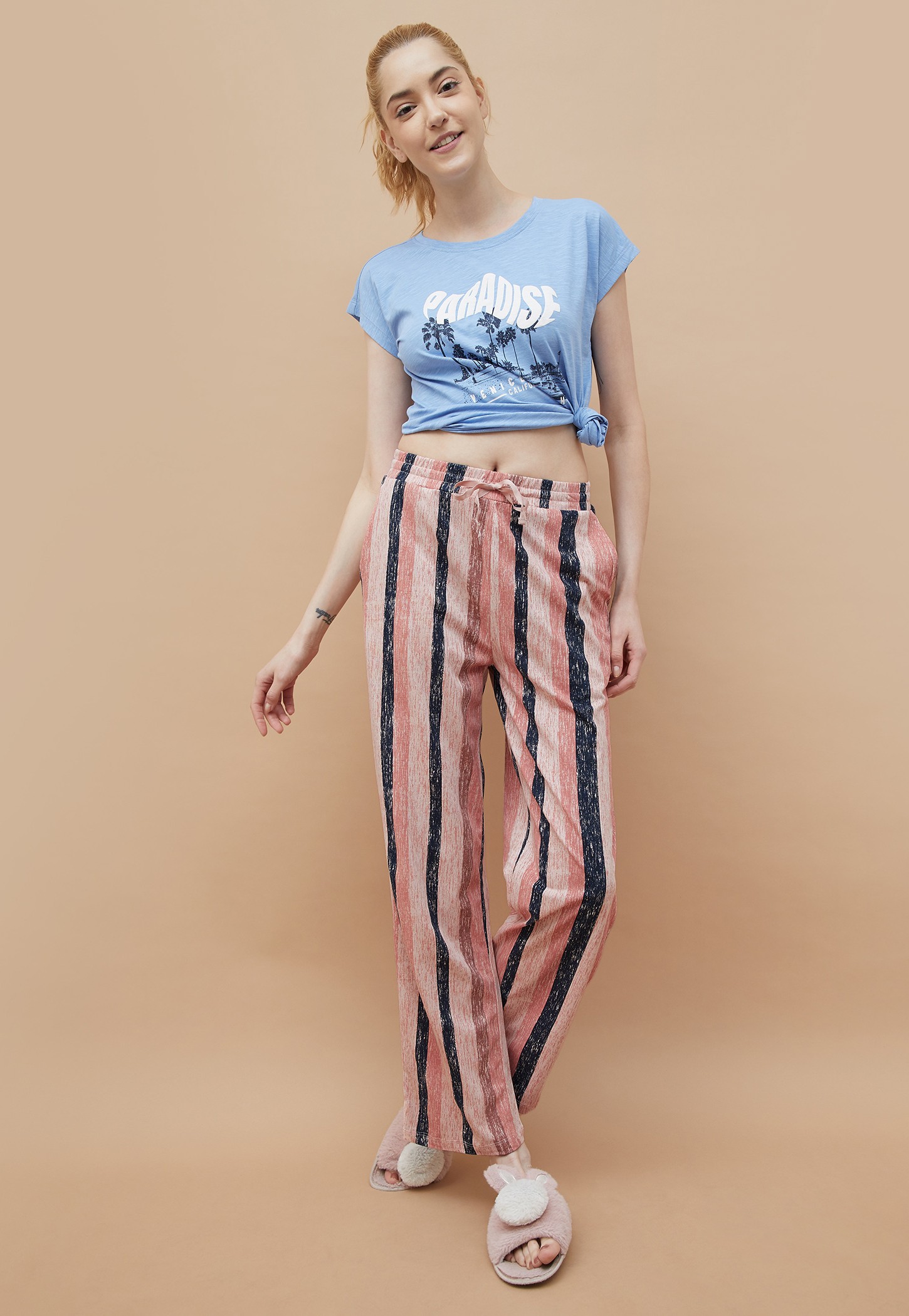 GINGER Striped Lounge Pants-image-5