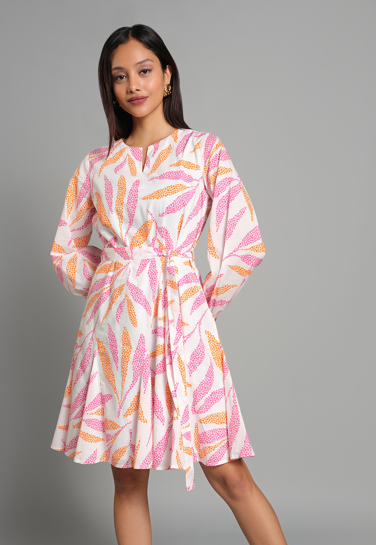 AND Printed Fit and Flare Dress-picture-11