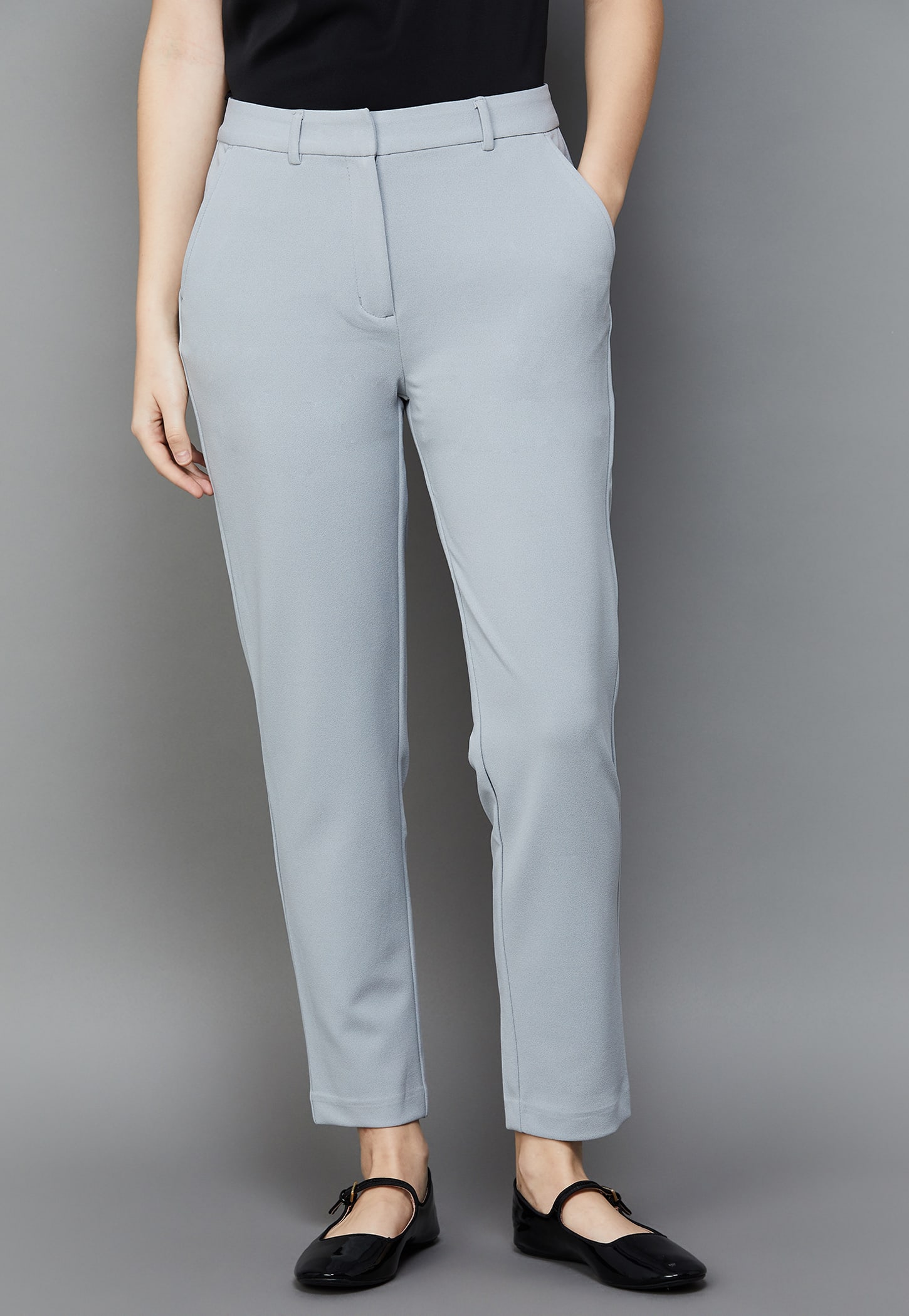 VAN HEUSEN Solid Regular Fit Formal Trousers-picture-13