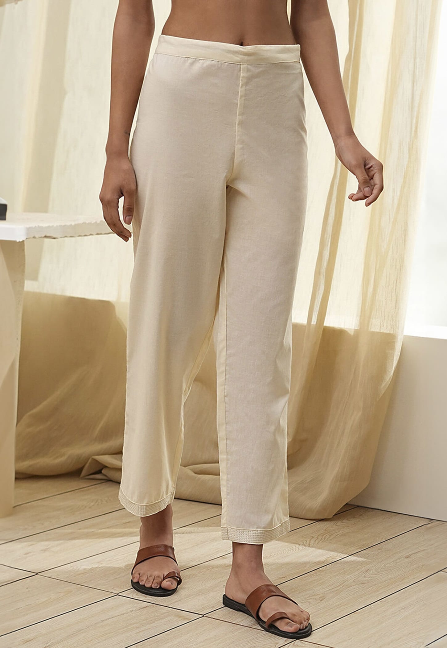 BIBA Solid Straight Pants-picture-10