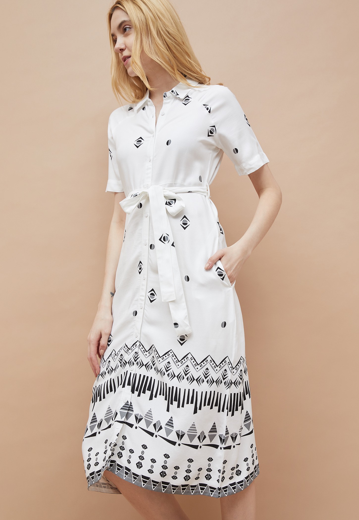 FAME FOREVER Printed Shirt Dress-picture-24