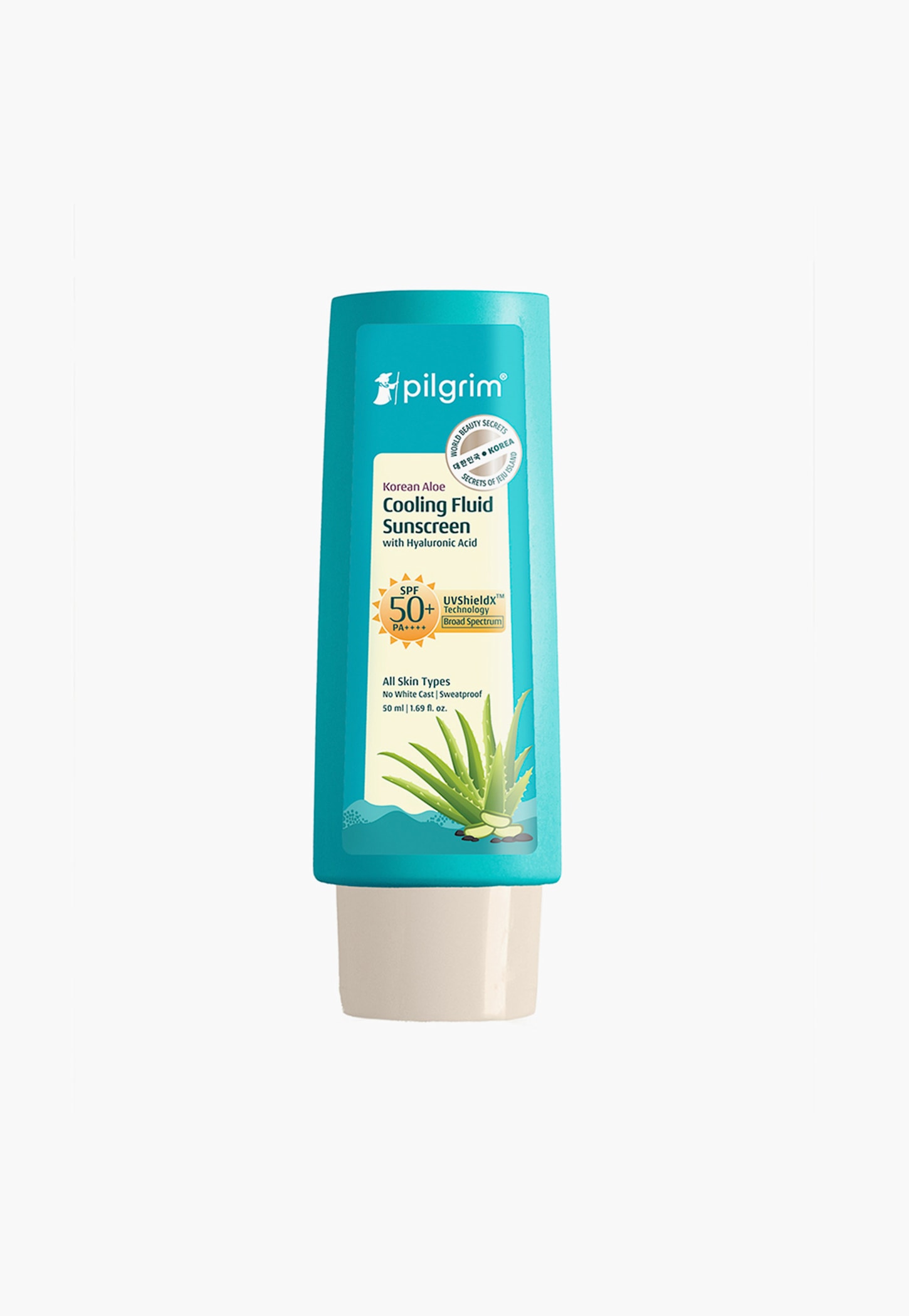 PILGRIM Korean Aloe Cooling Fluid Sunscreen SPF 50+ - 50ml-image-2