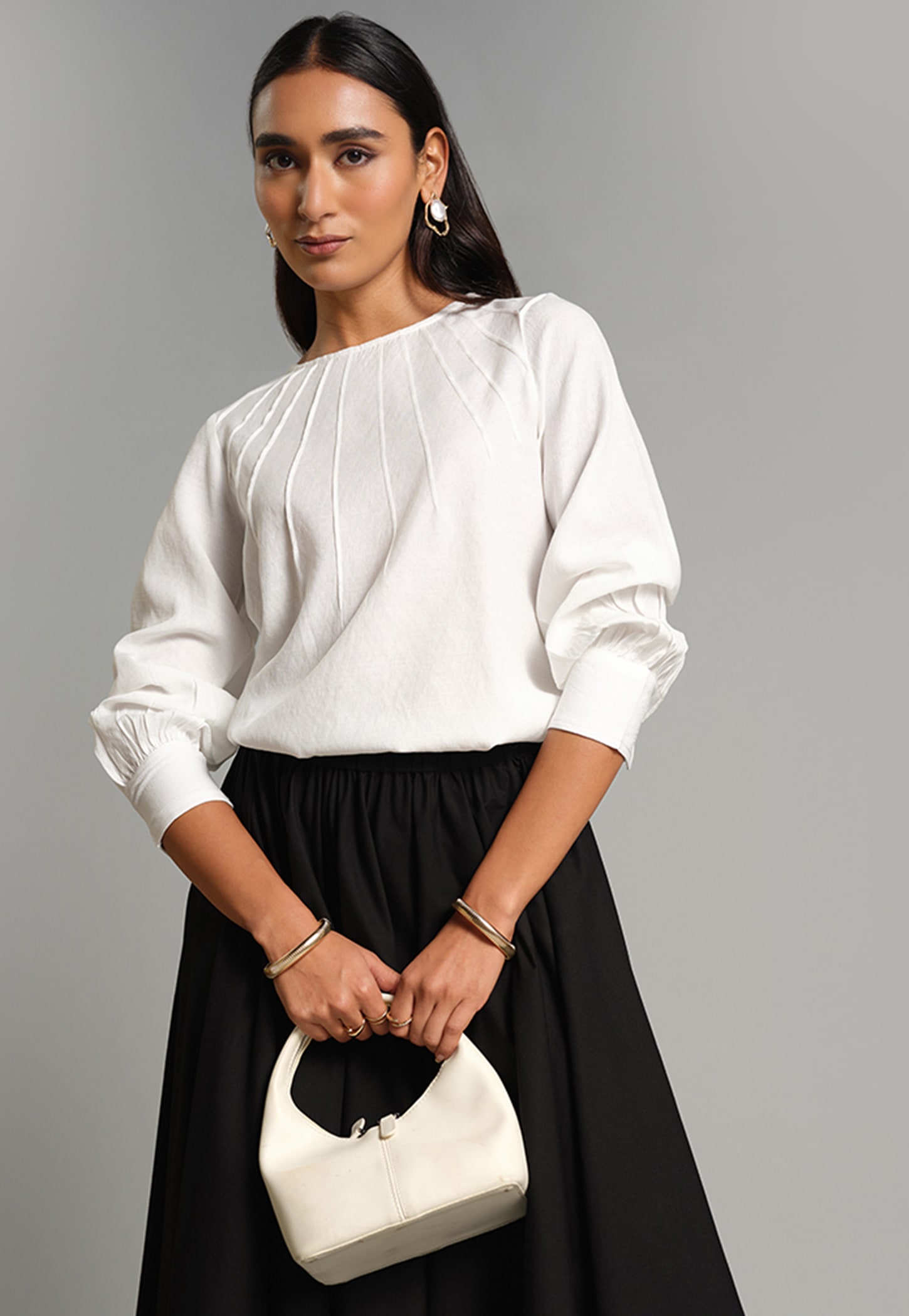 AND Pintuck Bishop Sleeve Top-picture-33