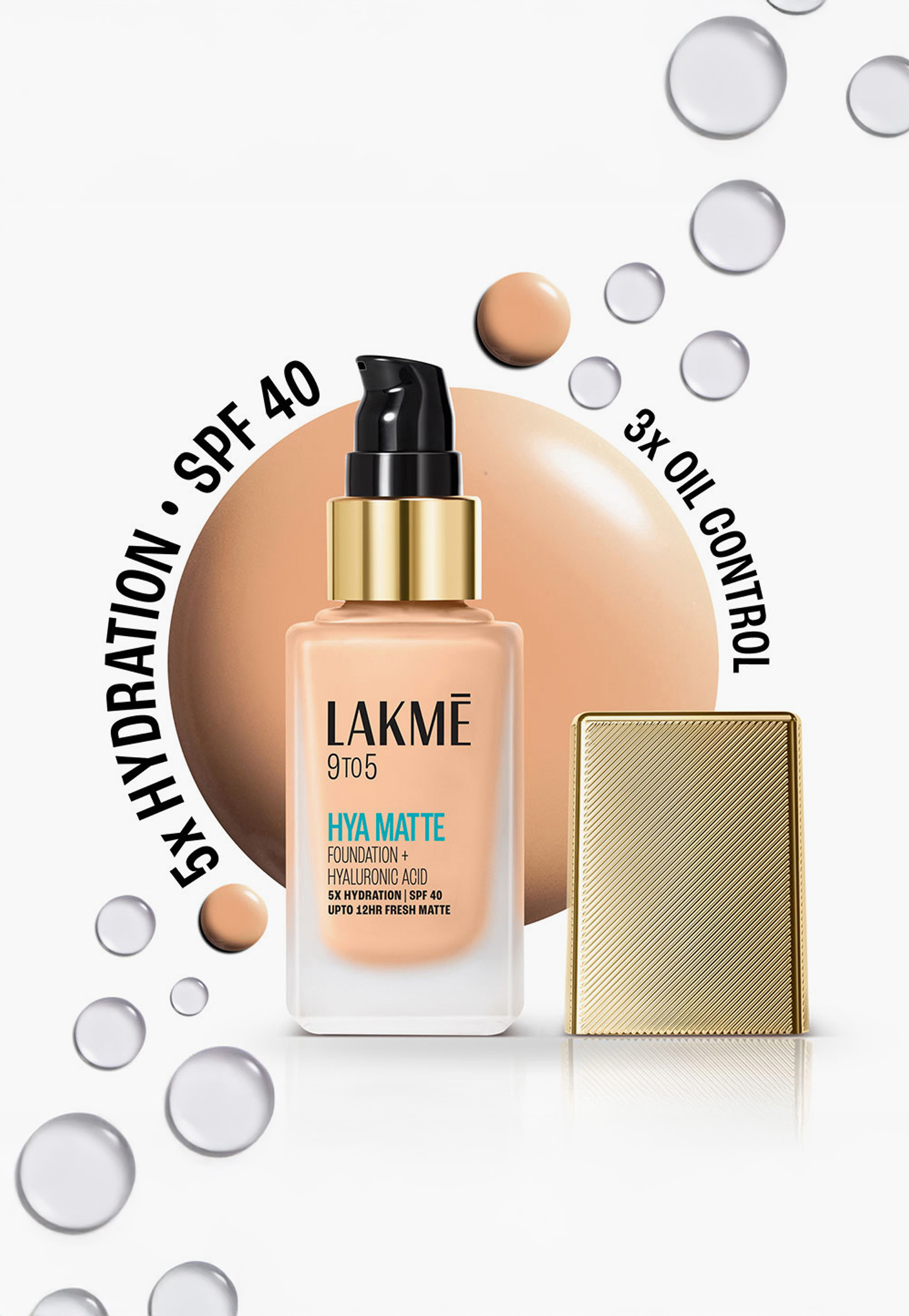 LAKME 9to5 Hya Matte Foundation + Hyaluronic Acid - Cool Ivory - 25ml-picture-36