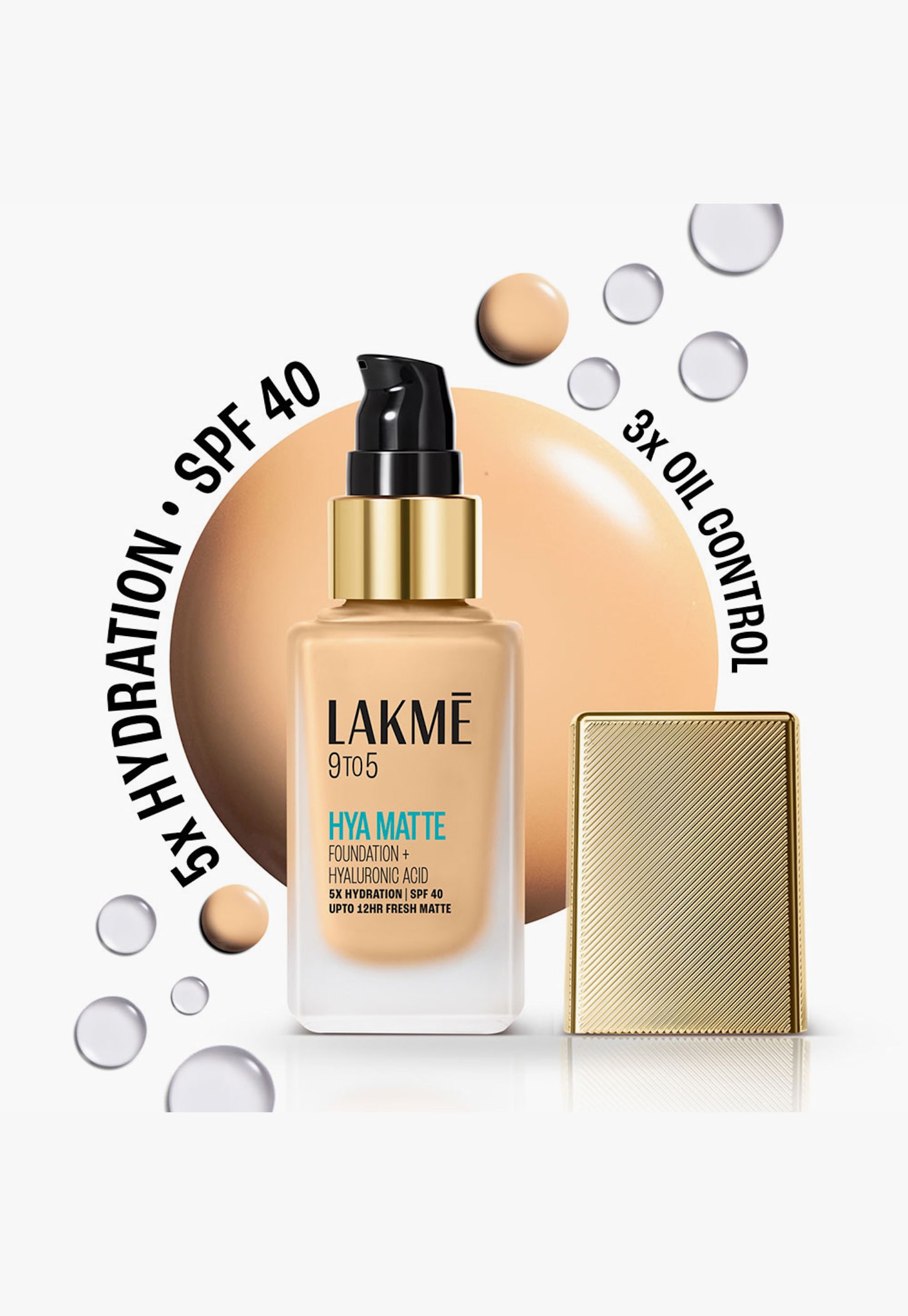 LAKME 9to5 Hya Matte Foundation + Hyaluronic Acid - Warm Creme - 25ml-picture-35
