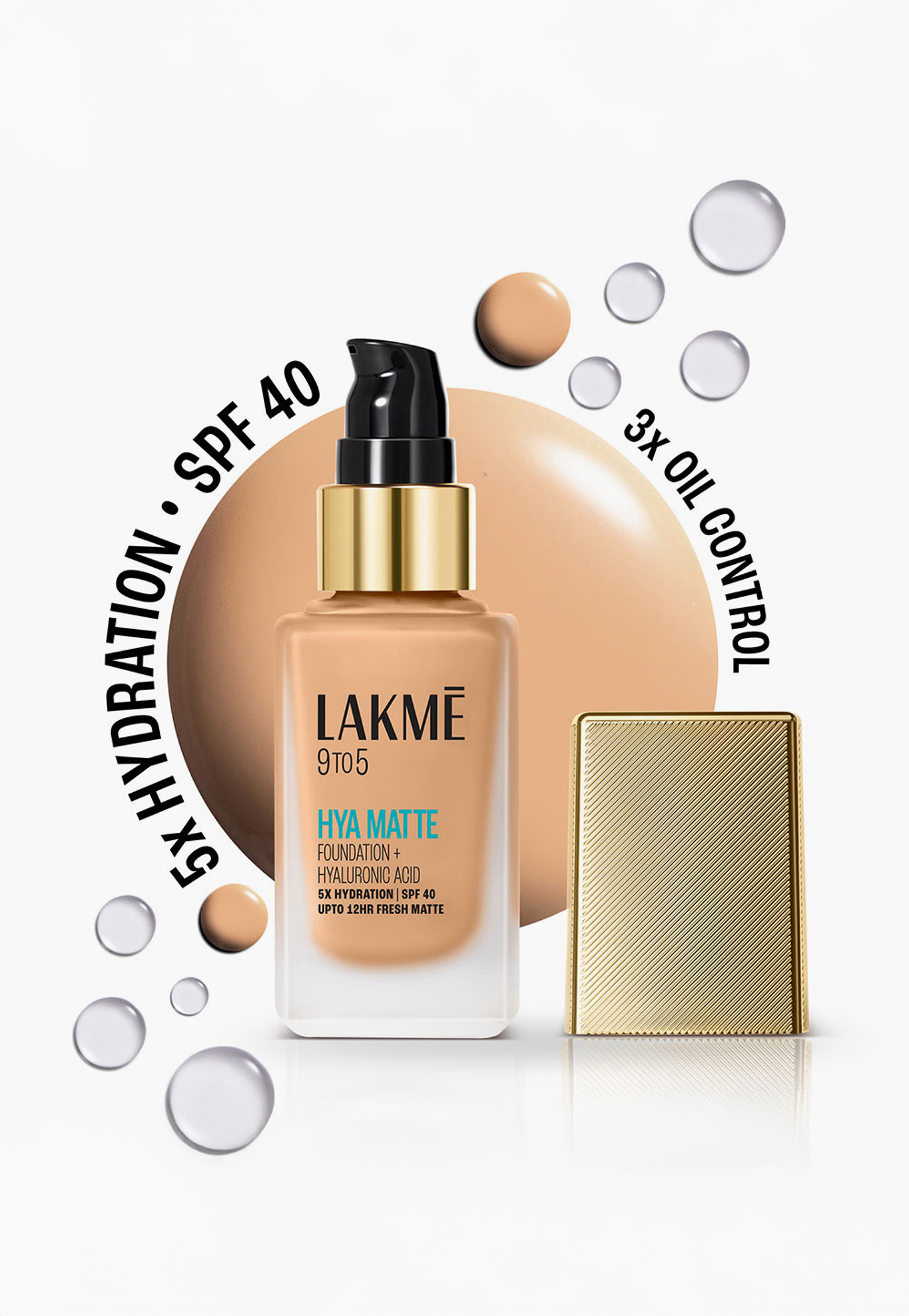 LAKME 9to5 Hya Matte Foundation + Hyaluronic Acid - Cool Rose - 25ml-picture-54