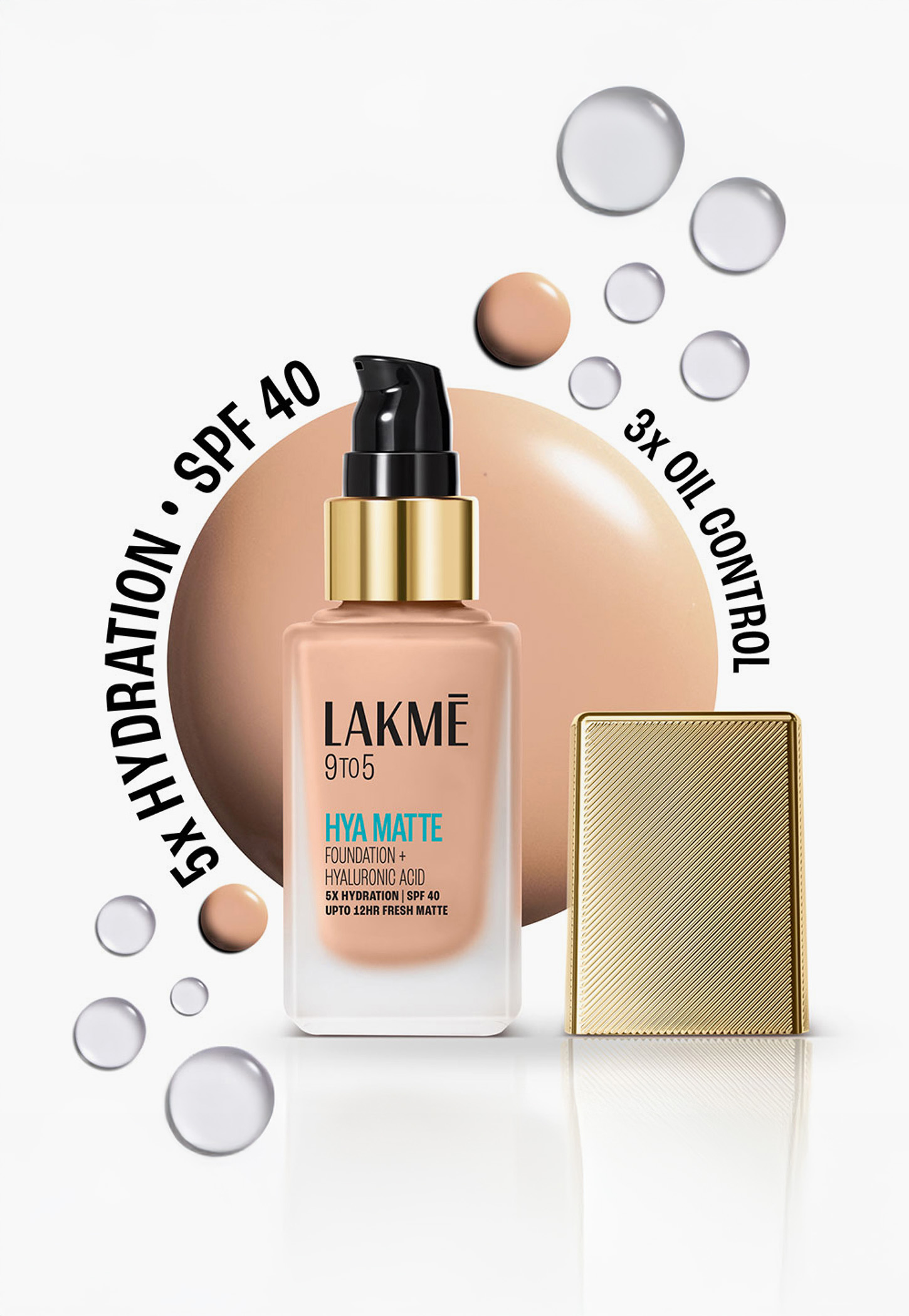 LAKME 9to5 Hya Matte Foundation + Hyaluronic Acid - Warm Sand - 25ml-picture-18
