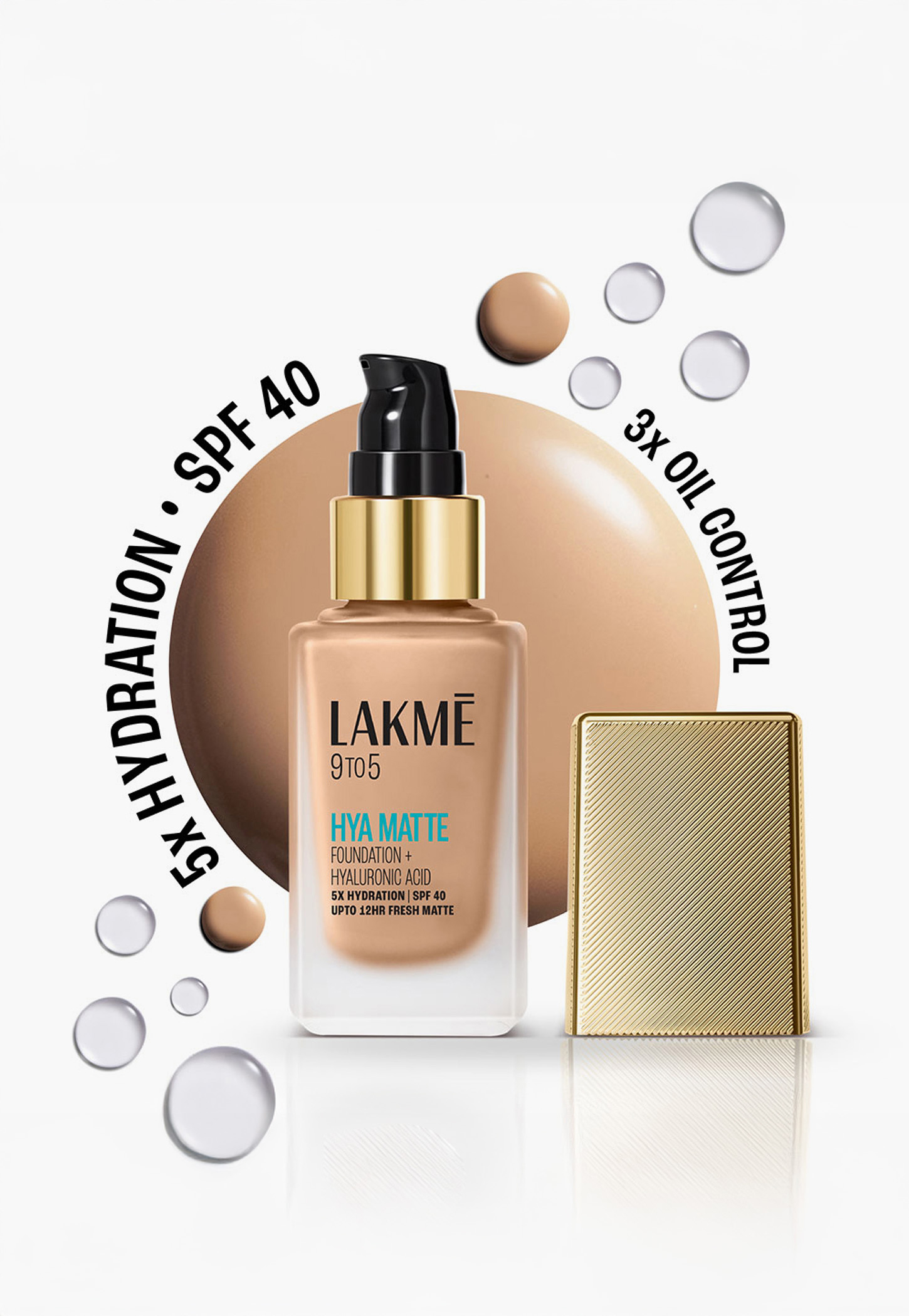 LAKME 9to5 Hya Matte Foundation + Hyaluronic Acid - Neutral Nude - 25ml-picture-32