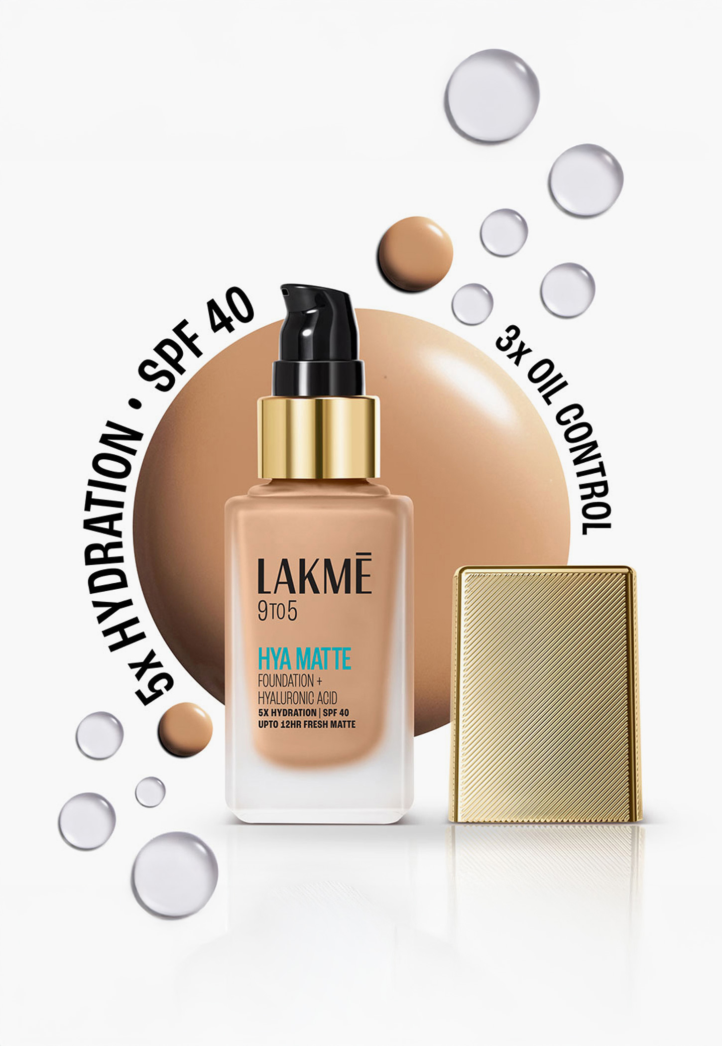 LAKME 9to5 Hya Matte Foundation + Hyaluronic Acid - Warm Beige - 25ml-picture-25