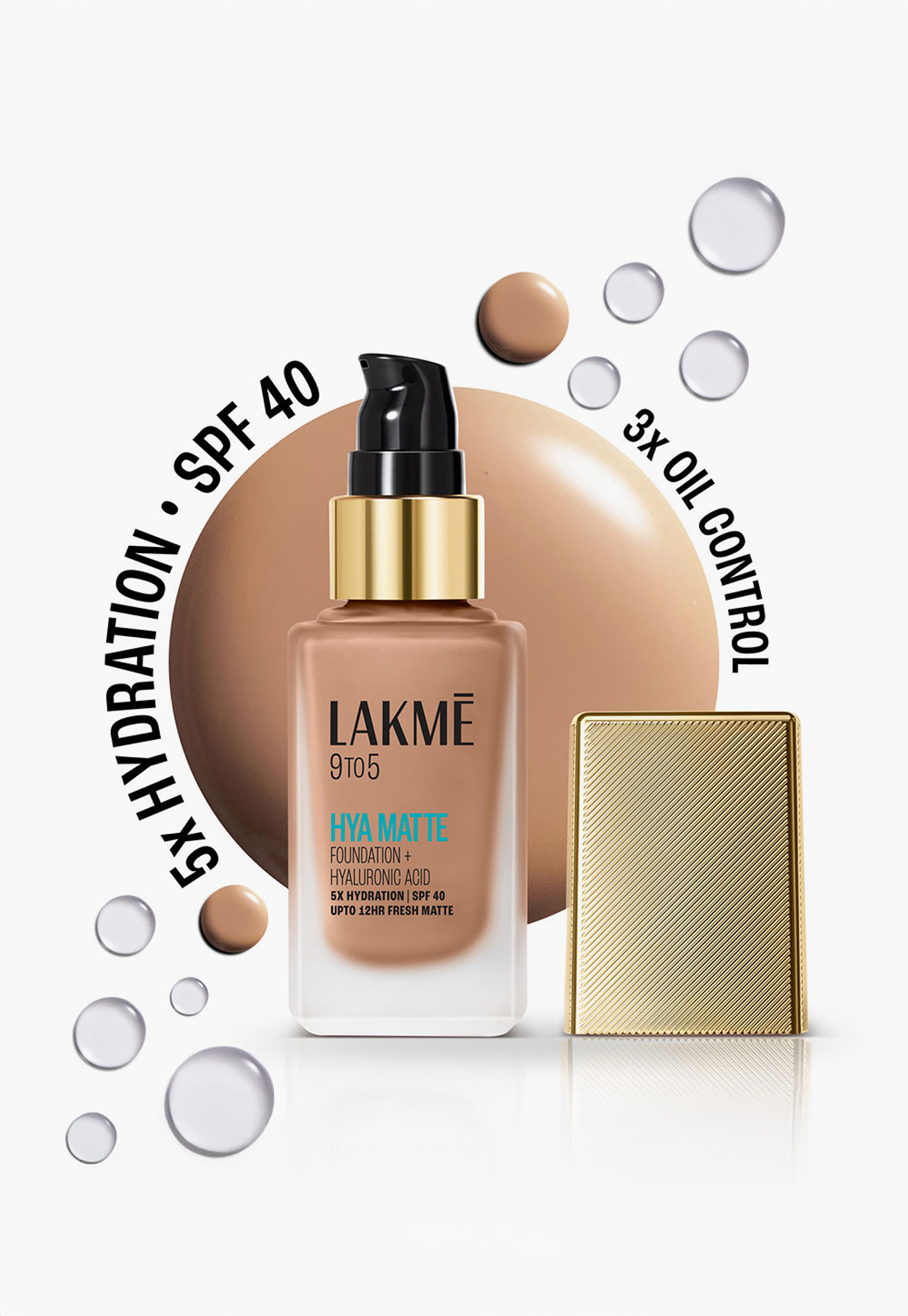 LAKME 9to5 Hya Matte Foundation + Hyaluronic Acid - Neutral Honey - 25ml-picture-28