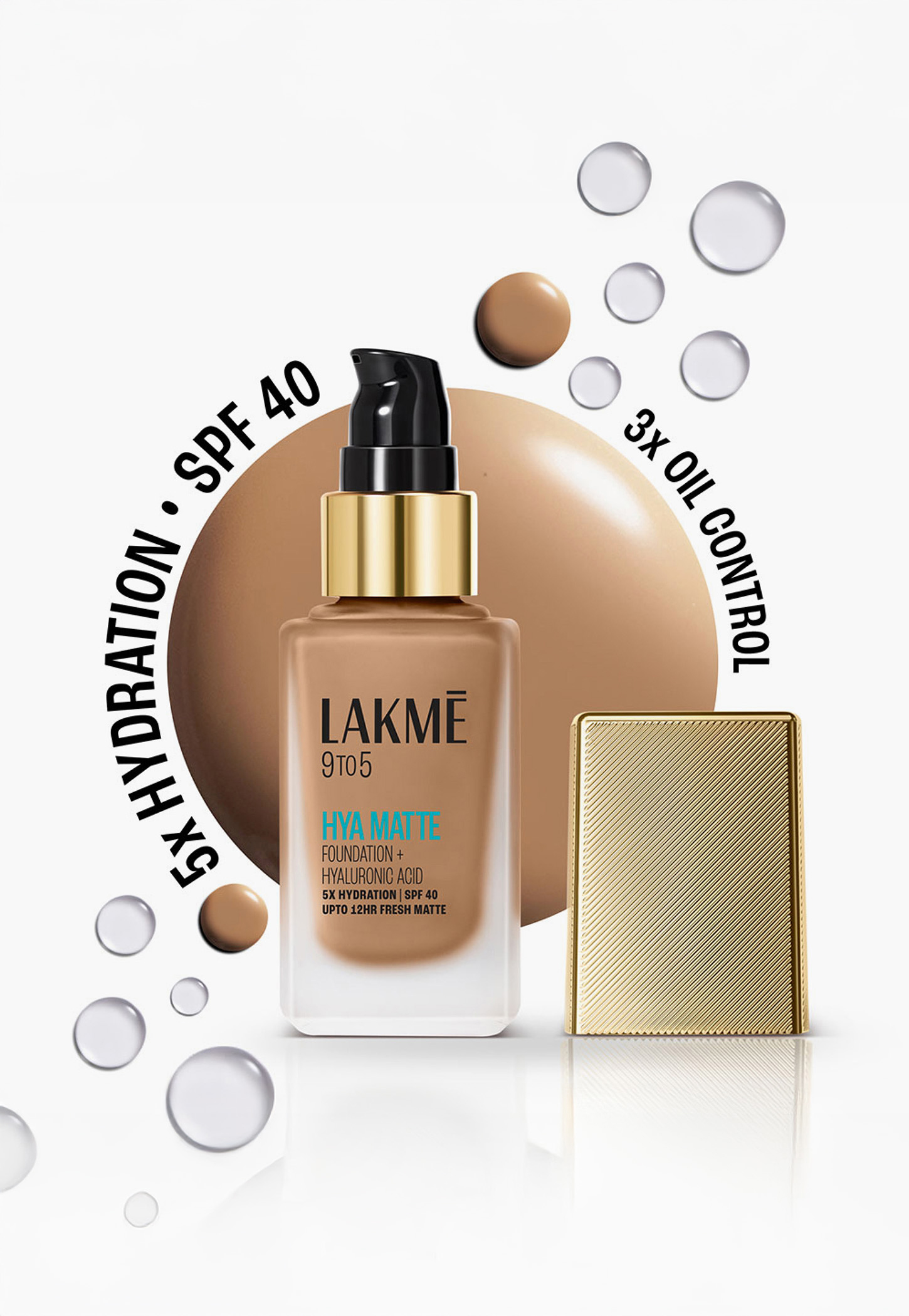 LAKME 9to5 Hya Matte Foundation + Hyaluronic Acid - Cool Tan - 25ml-picture-19